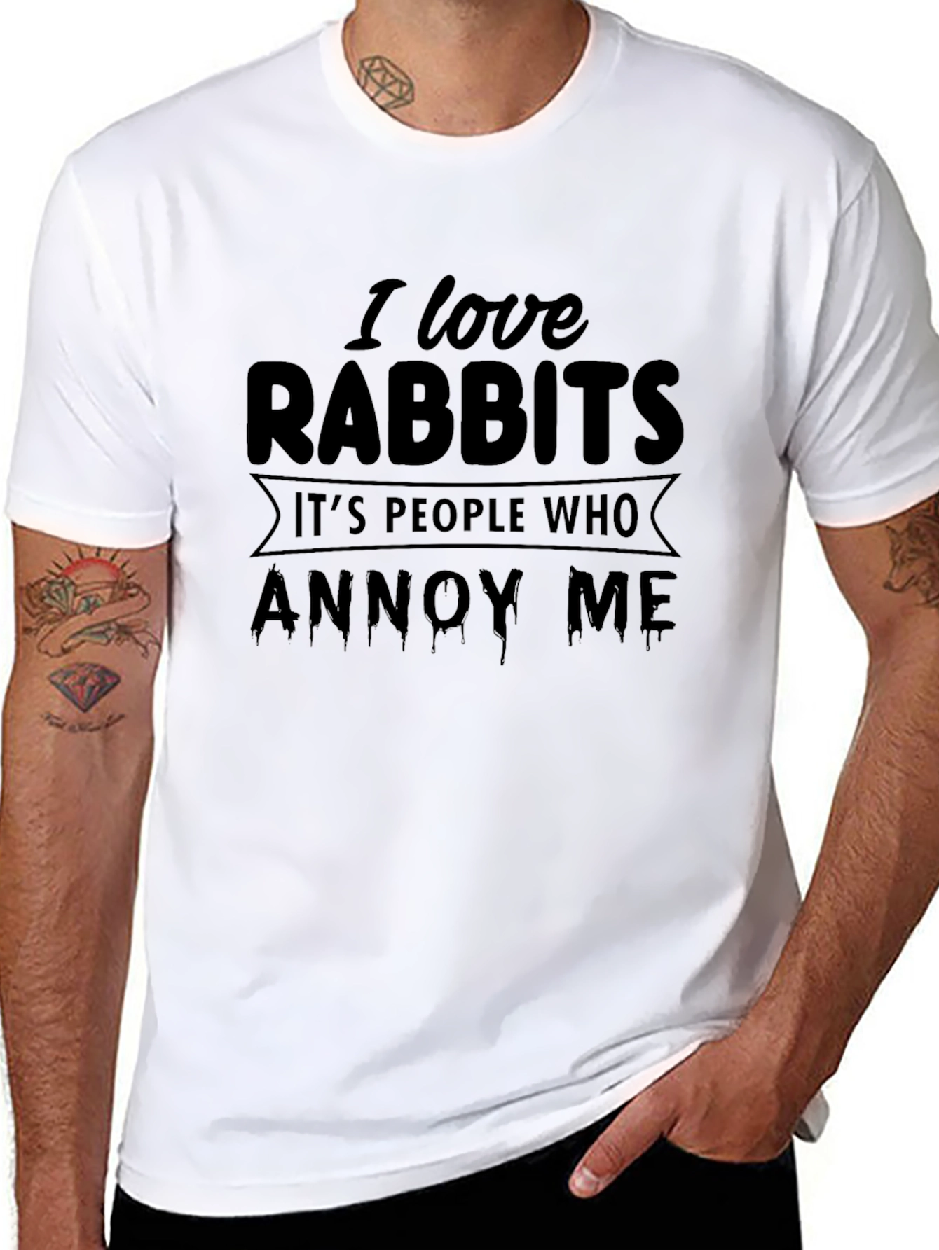I Love Rabbits Funny Graphic T-Shirt