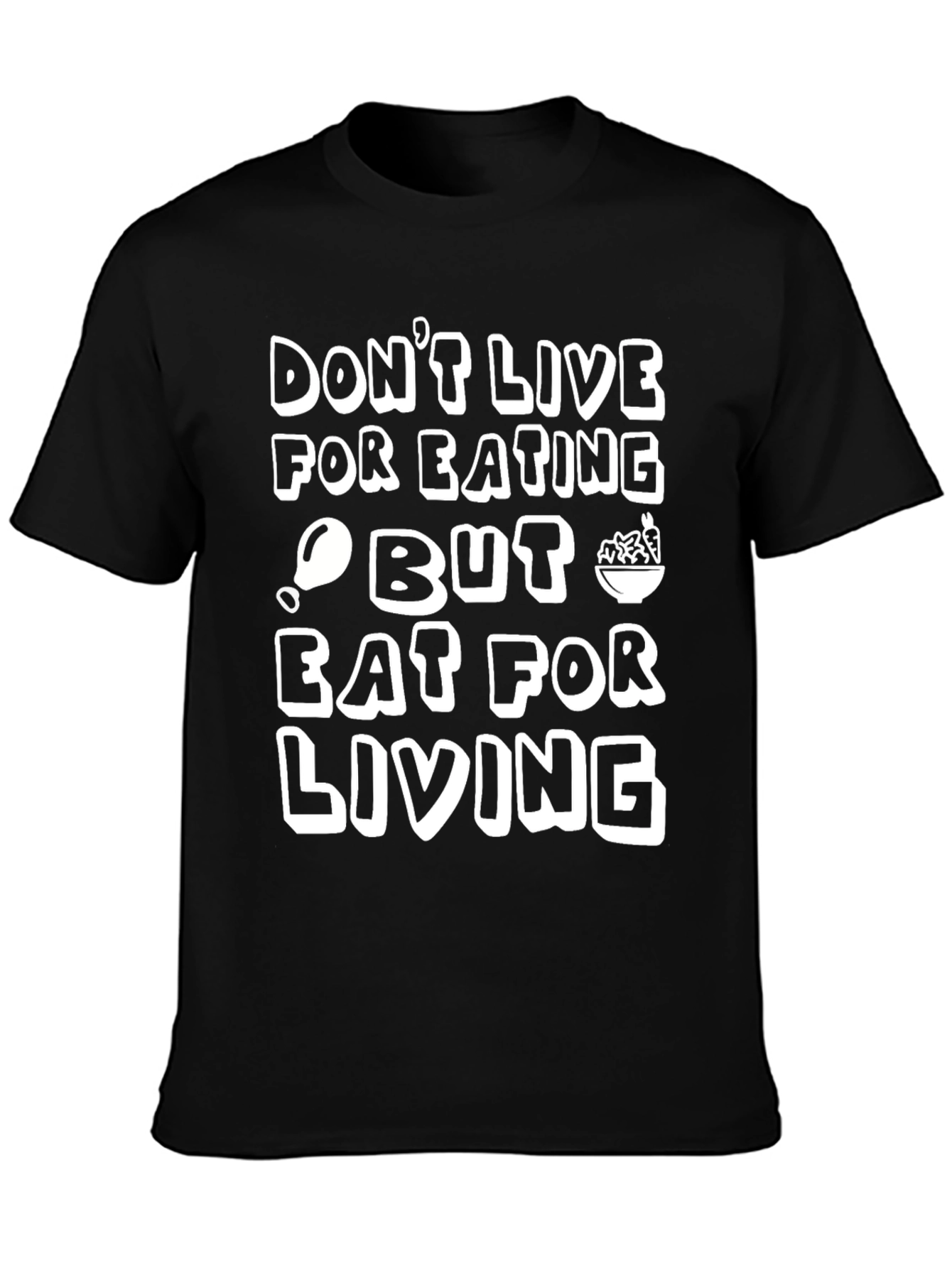 Eat to Live Graphic Tee - Black Cotton T-Shirt