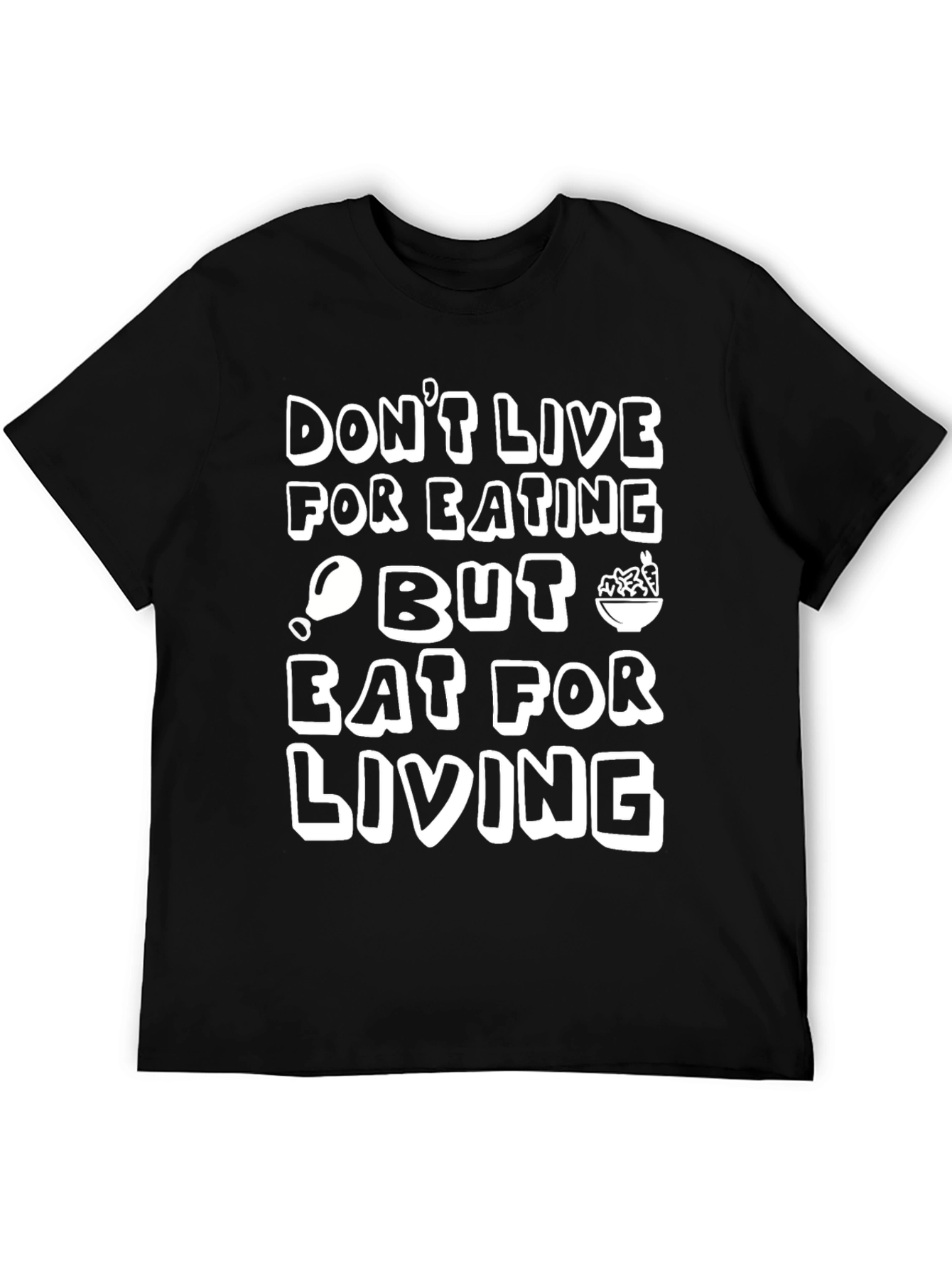 Eat to Live Graphic Tee - Black Cotton T-Shirt