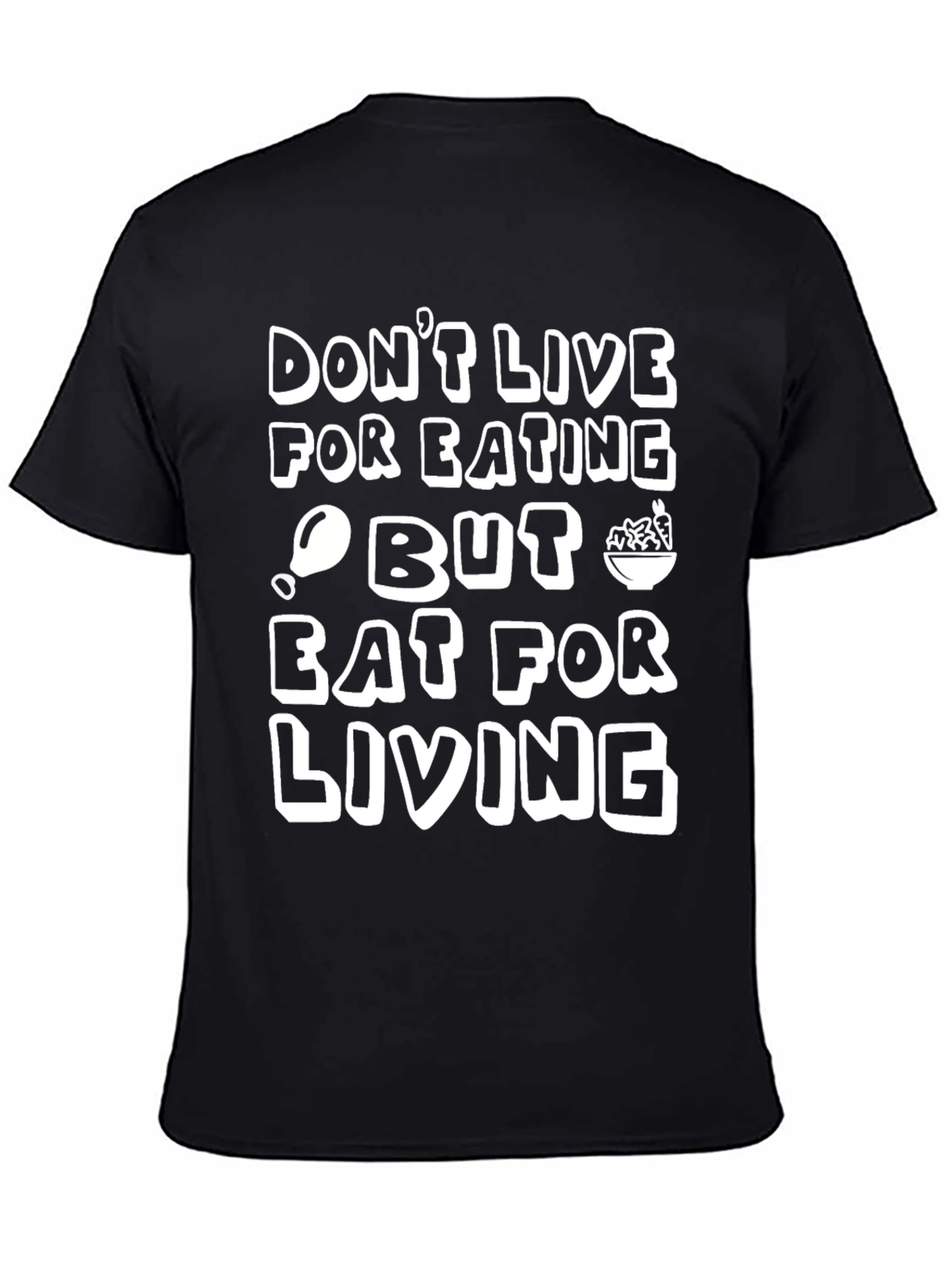 Eat to Live Graphic Tee - Black Cotton T-Shirt