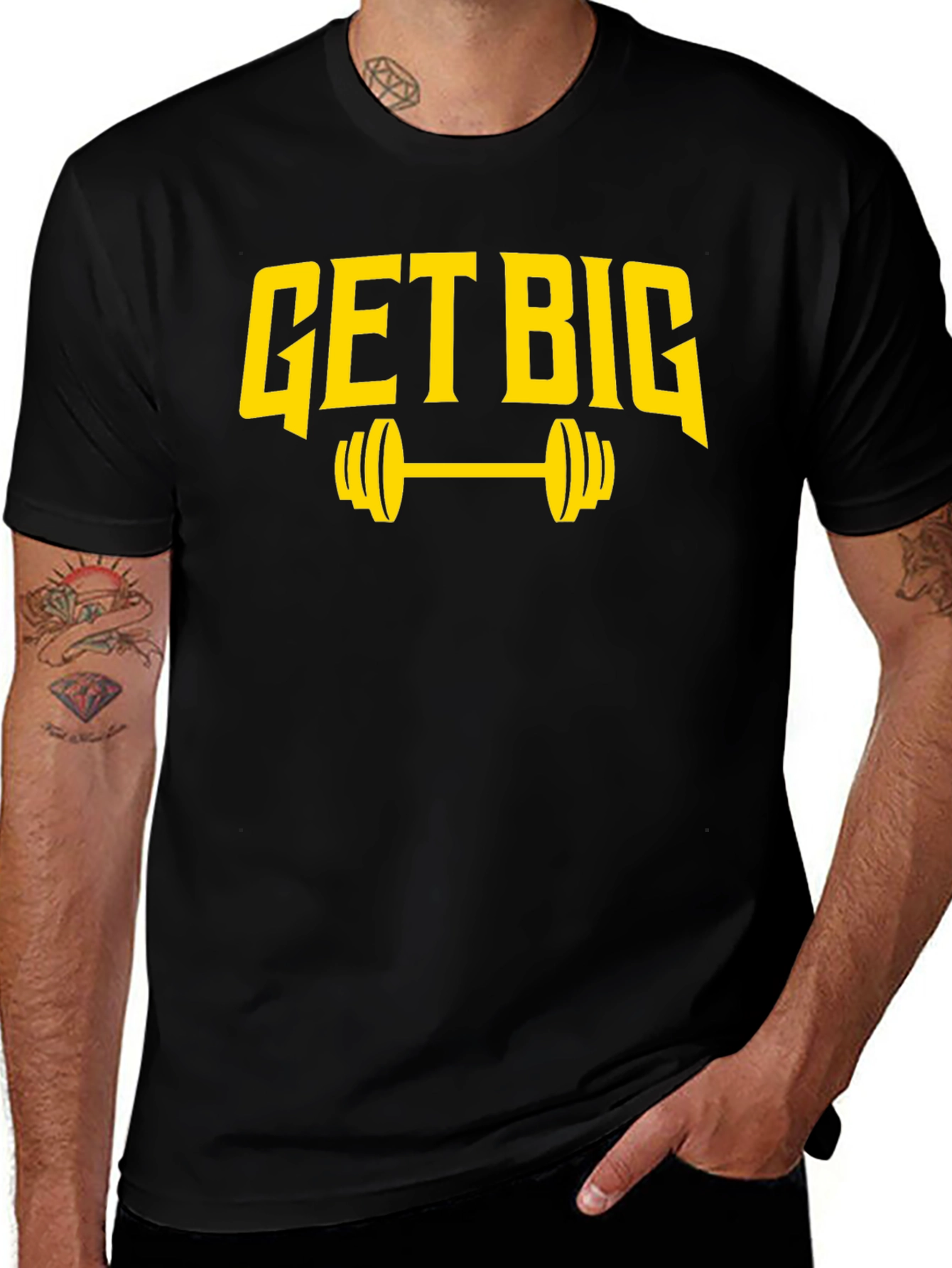 Get Big Weightlifting T-Shirt Gym Motivation