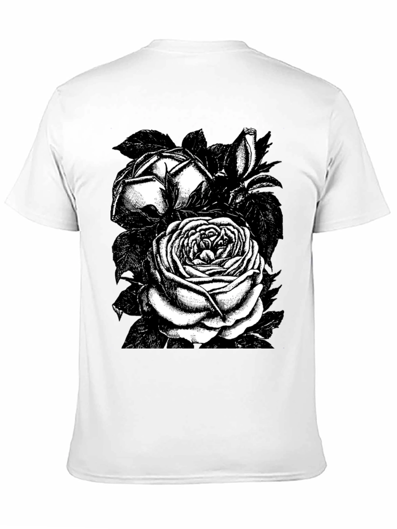 Black Rose Graphic Tee - Stylish Floral Design