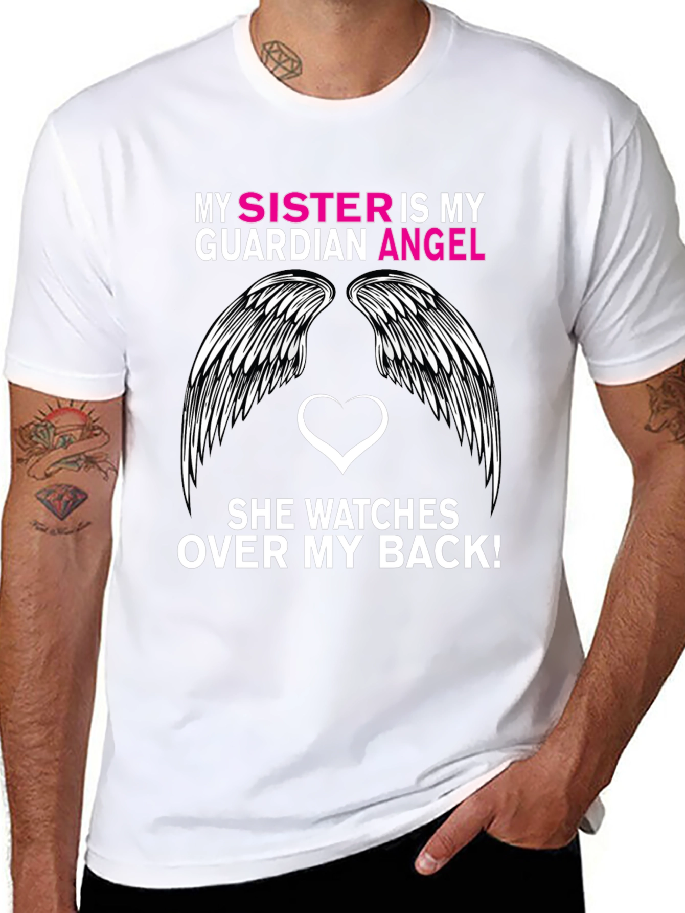 Sister Guardian Angel Graphic Tee