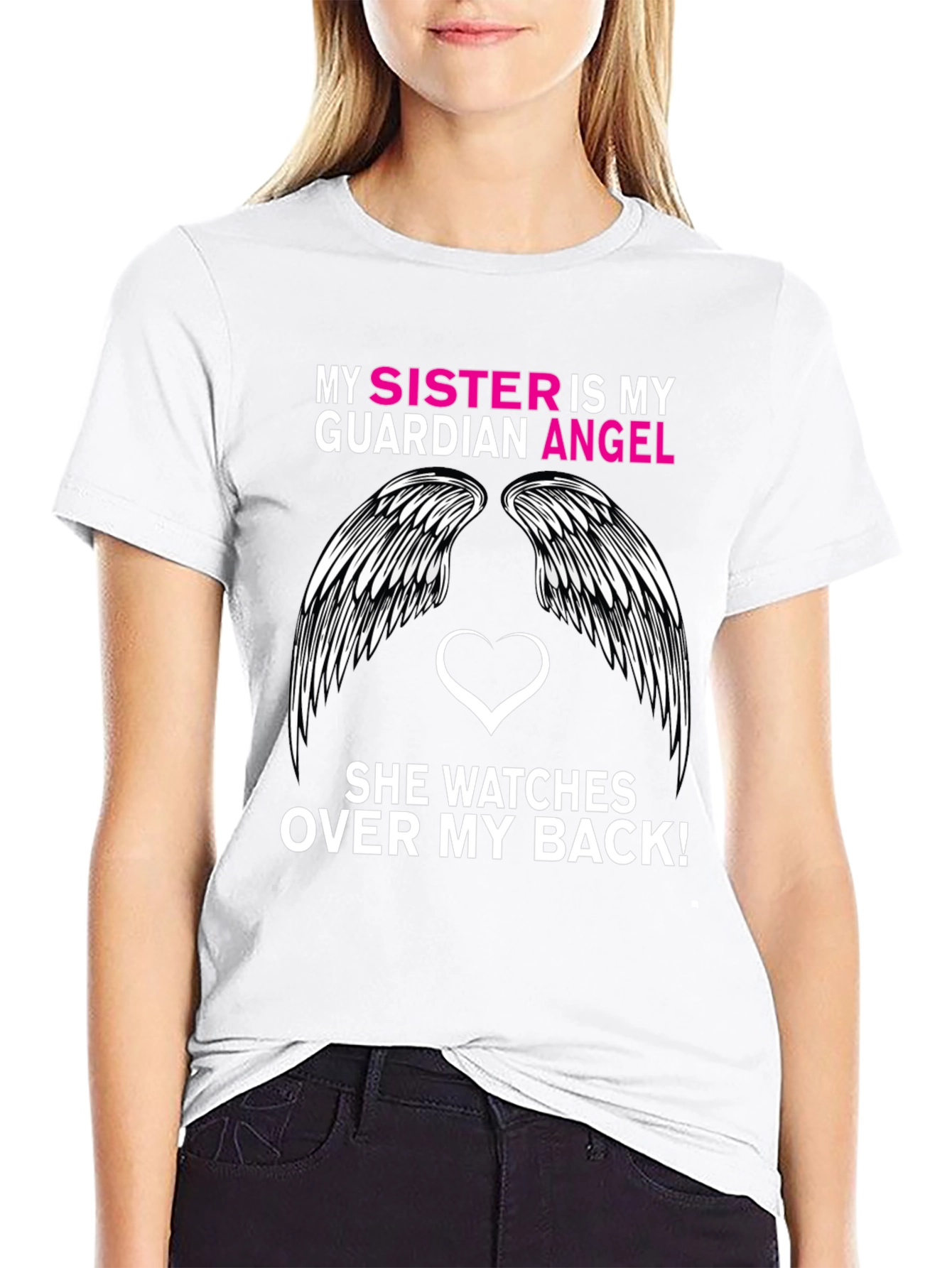 Sister Guardian Angel Graphic Tee