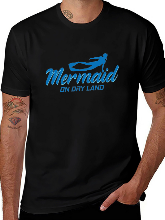Mermaid On Dry Land Graphic Tee - Black