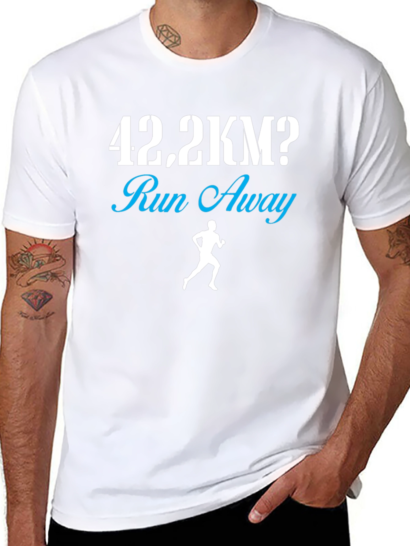 42.2KM Run Away Funny Marathon Runner T-Shirt