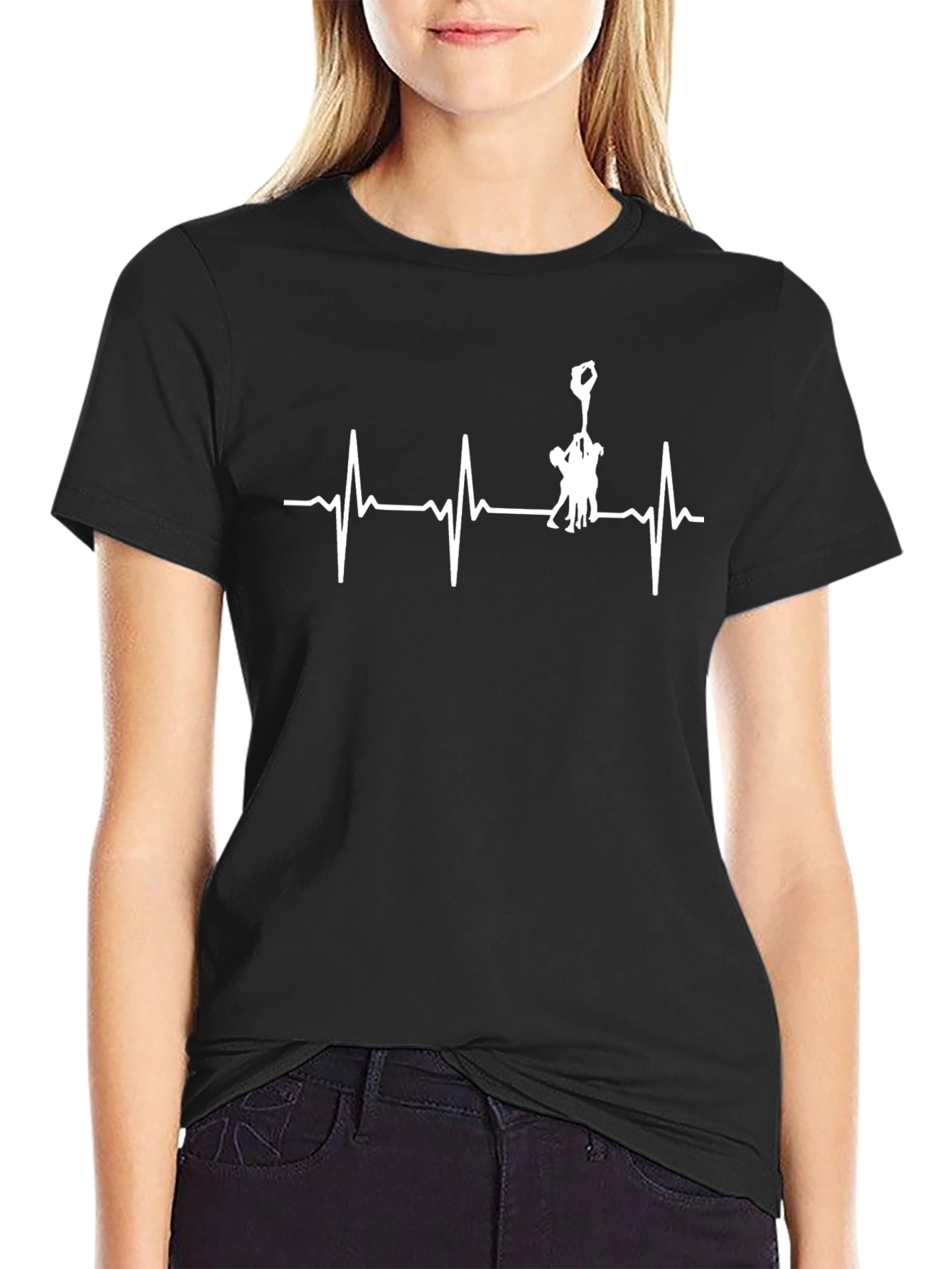 Cheerleading Heartbeat Graphic Tee
