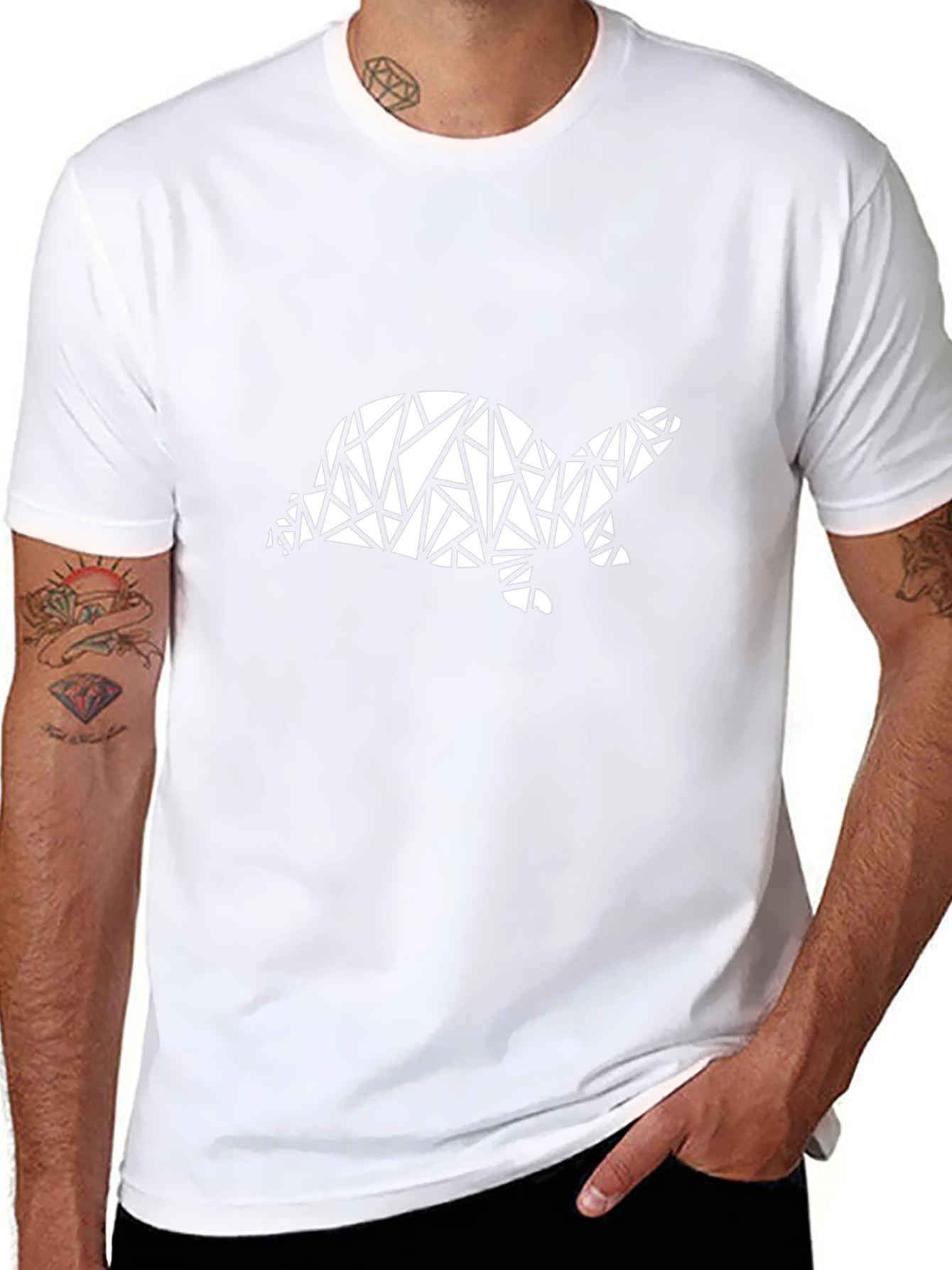 Geometric Turtle Graphic Tee - Modern Style