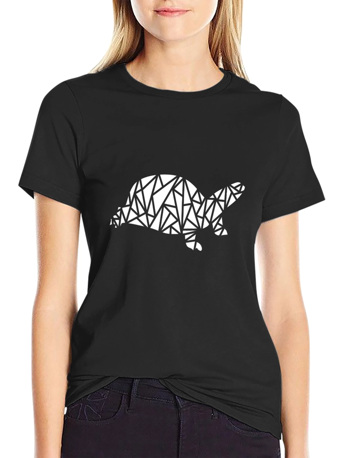 Geometric Turtle Graphic Tee - Modern Style