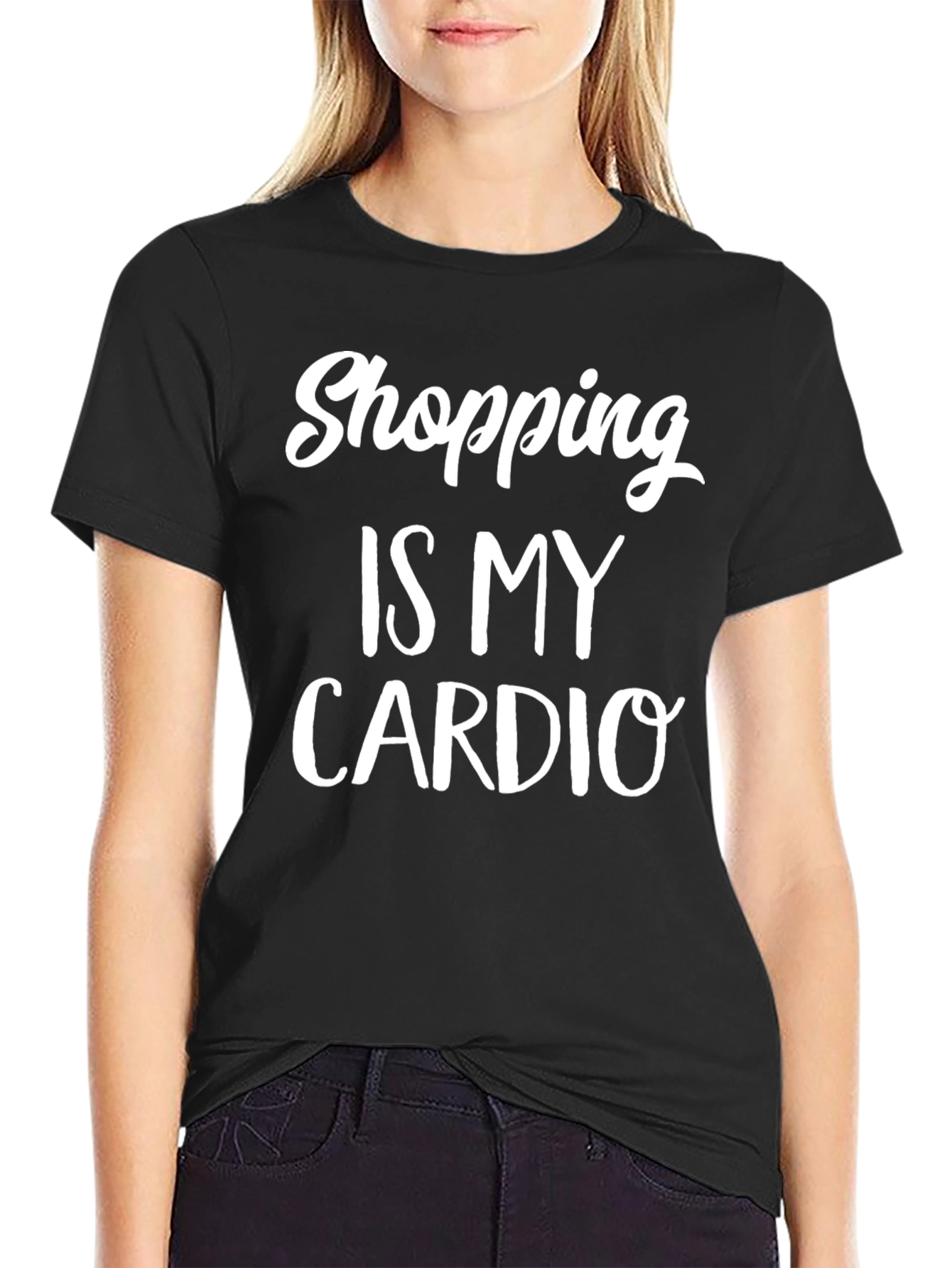 Shopping Is My Cardio Black T-Shirt