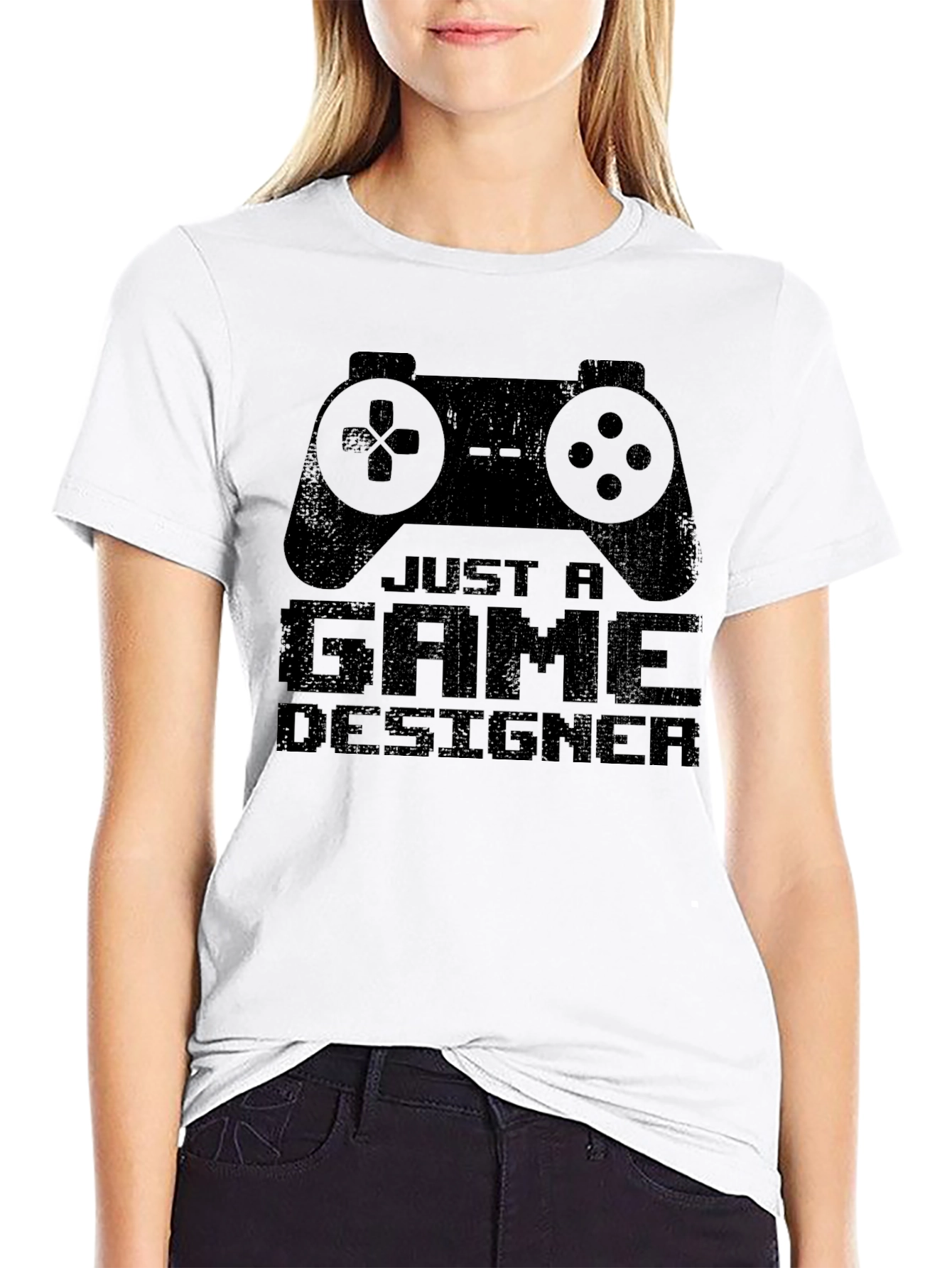 Just A Game Designer T-Shirt - Black Cotton Tee