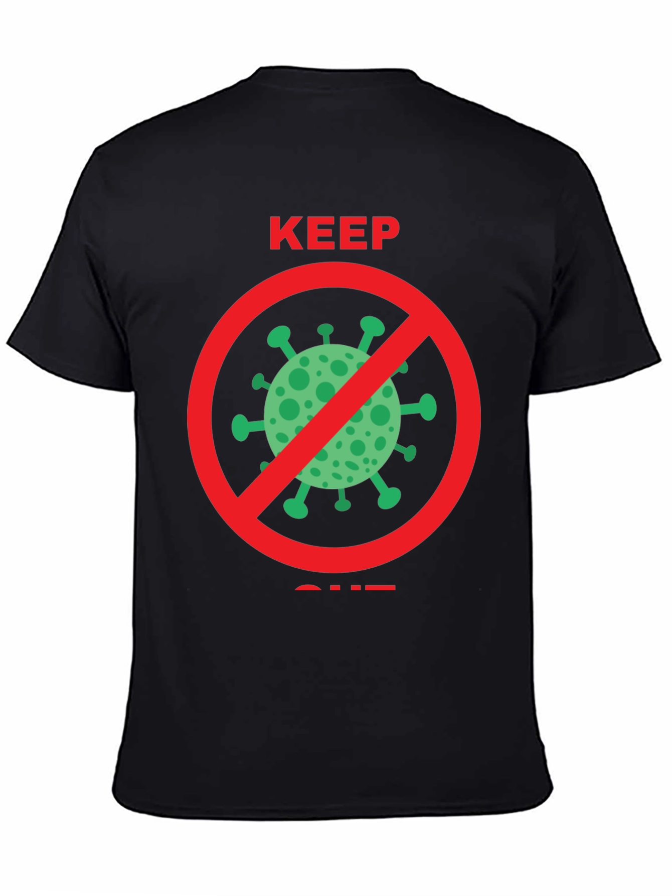 Keep Out COVID Tee - Black Crew Neck