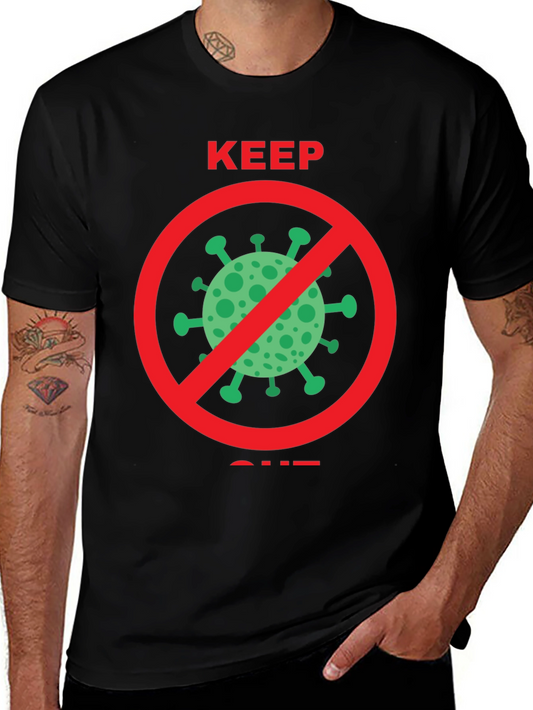 Keep Out COVID Tee - Black Crew Neck