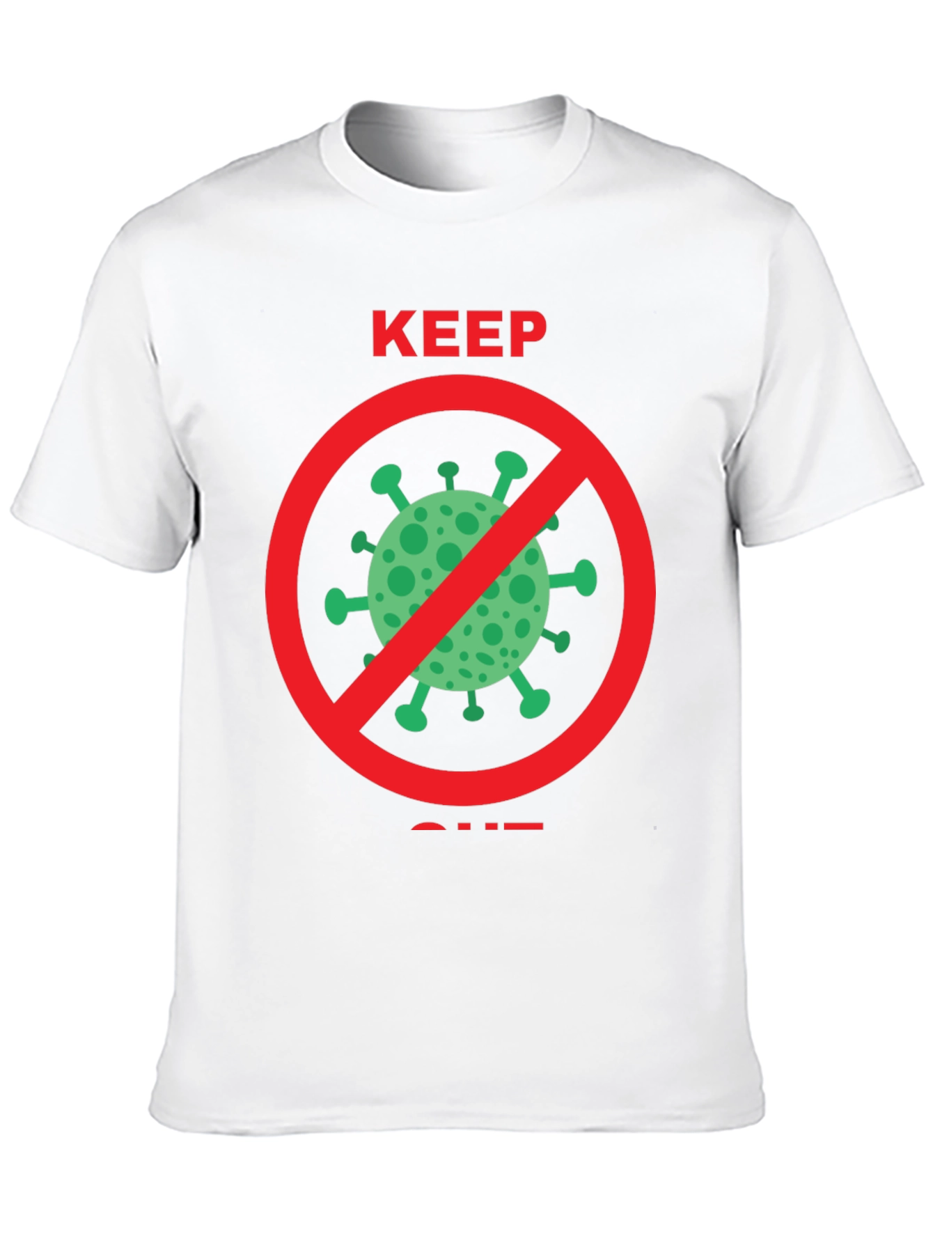 Keep Out COVID Tee - Black Crew Neck