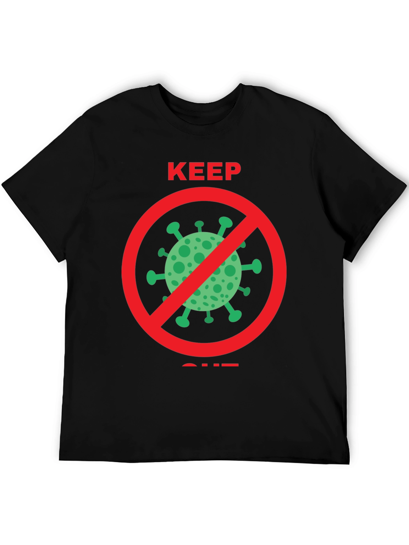 Keep Out COVID Tee - Black Crew Neck