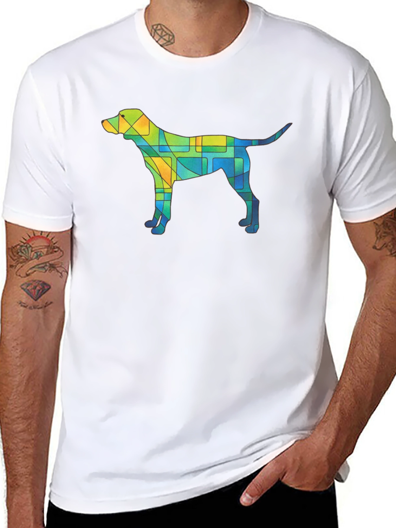 Abstract Dog T-Shirt - Unique Geometric Canine Design