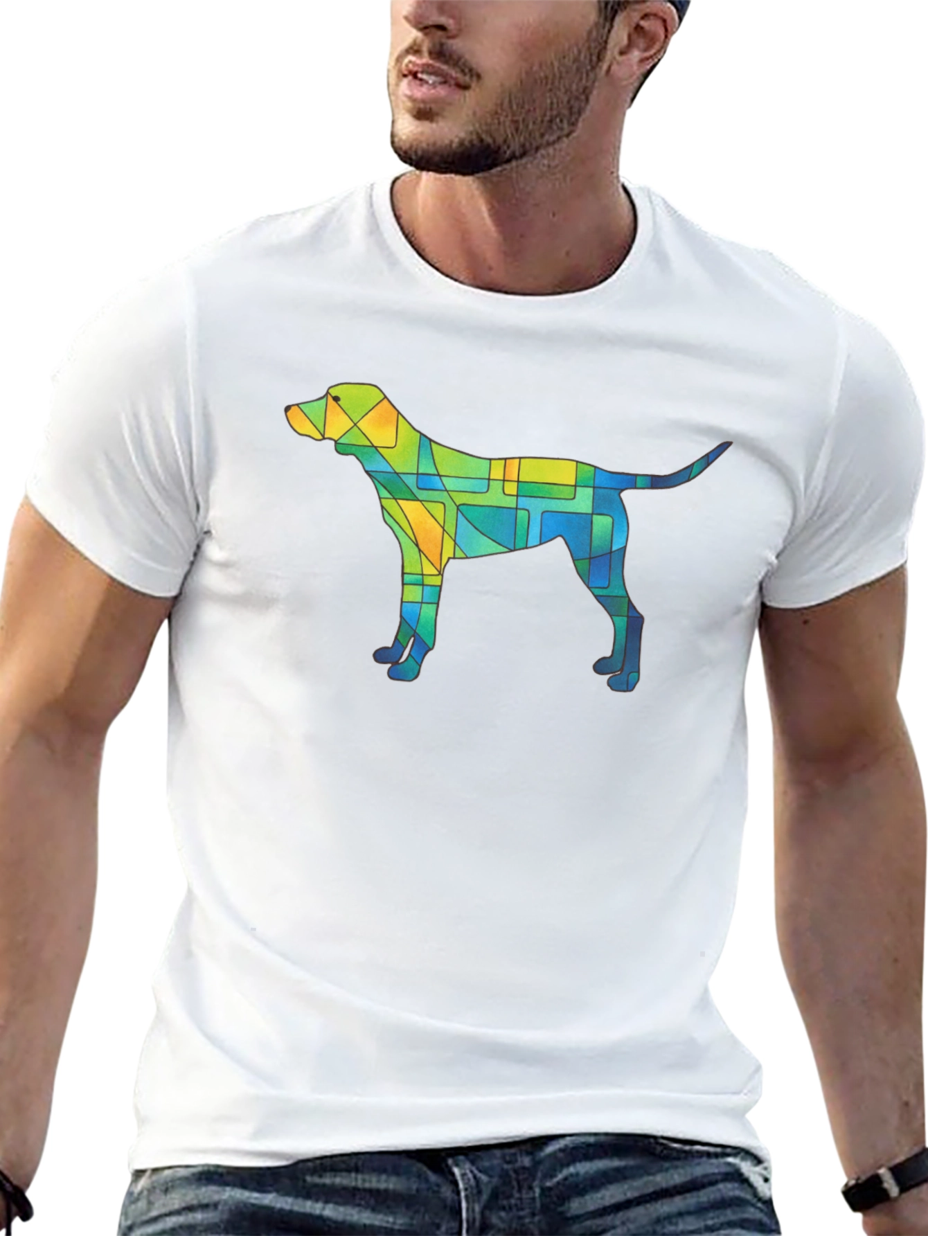 Abstract Dog T-Shirt - Unique Geometric Canine Design