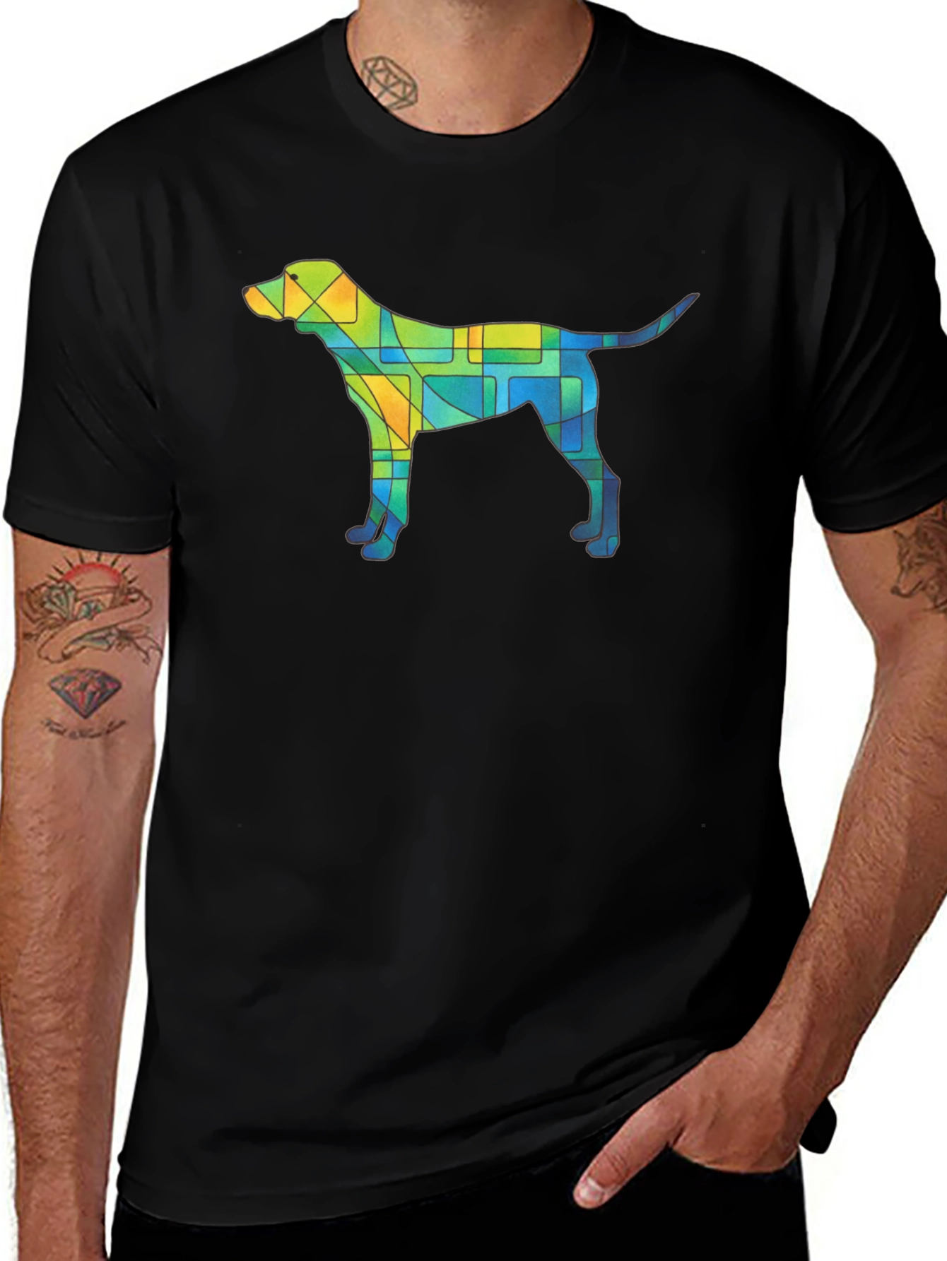 Abstract Dog T-Shirt - Unique Geometric Canine Design