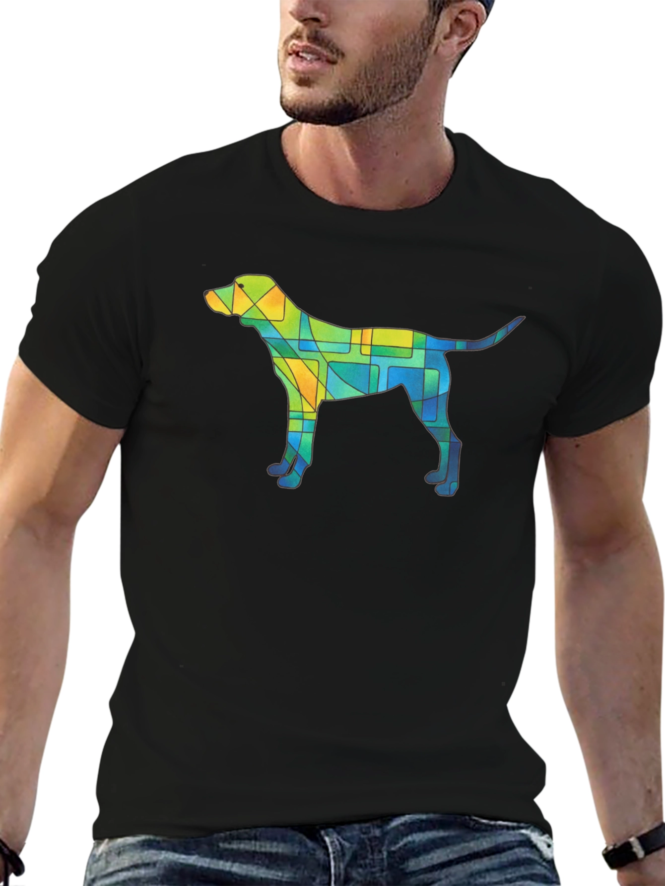 Abstract Dog T-Shirt - Unique Geometric Canine Design
