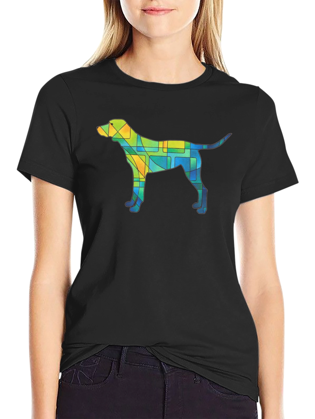 Abstract Dog T-Shirt - Unique Geometric Canine Design