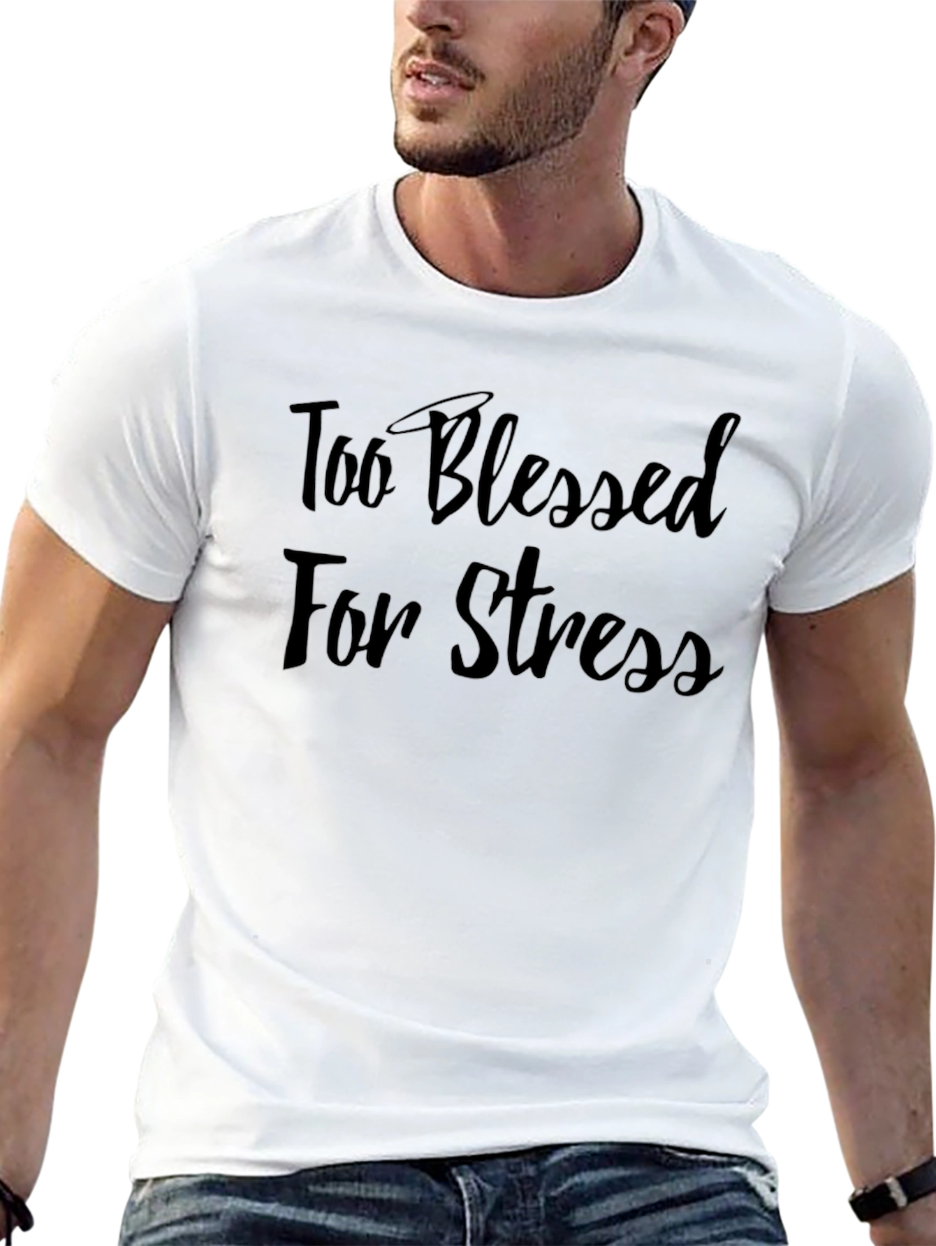 Too Blessed For Stress Black T-Shirt