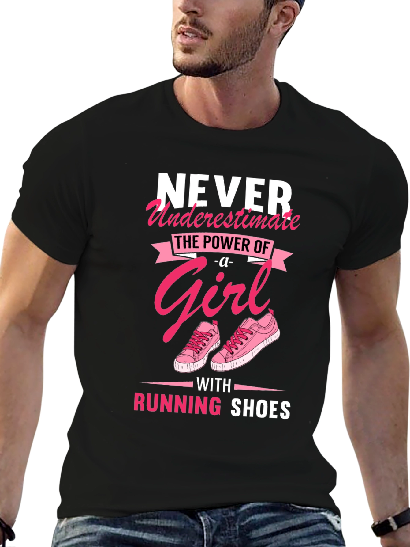 Never Underestimate Girl with Running Shoes T-Shirt