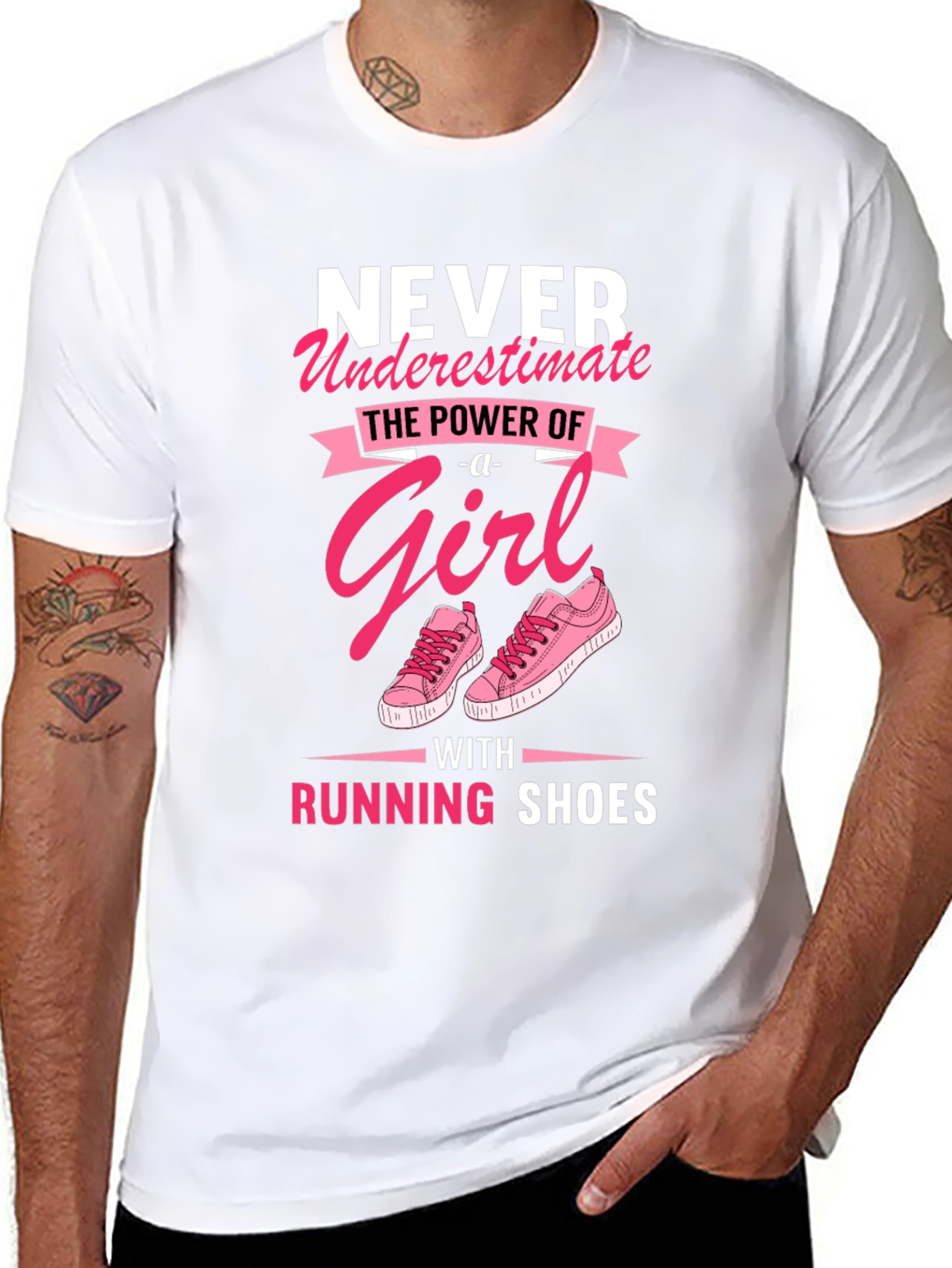 Never Underestimate Girl with Running Shoes T-Shirt