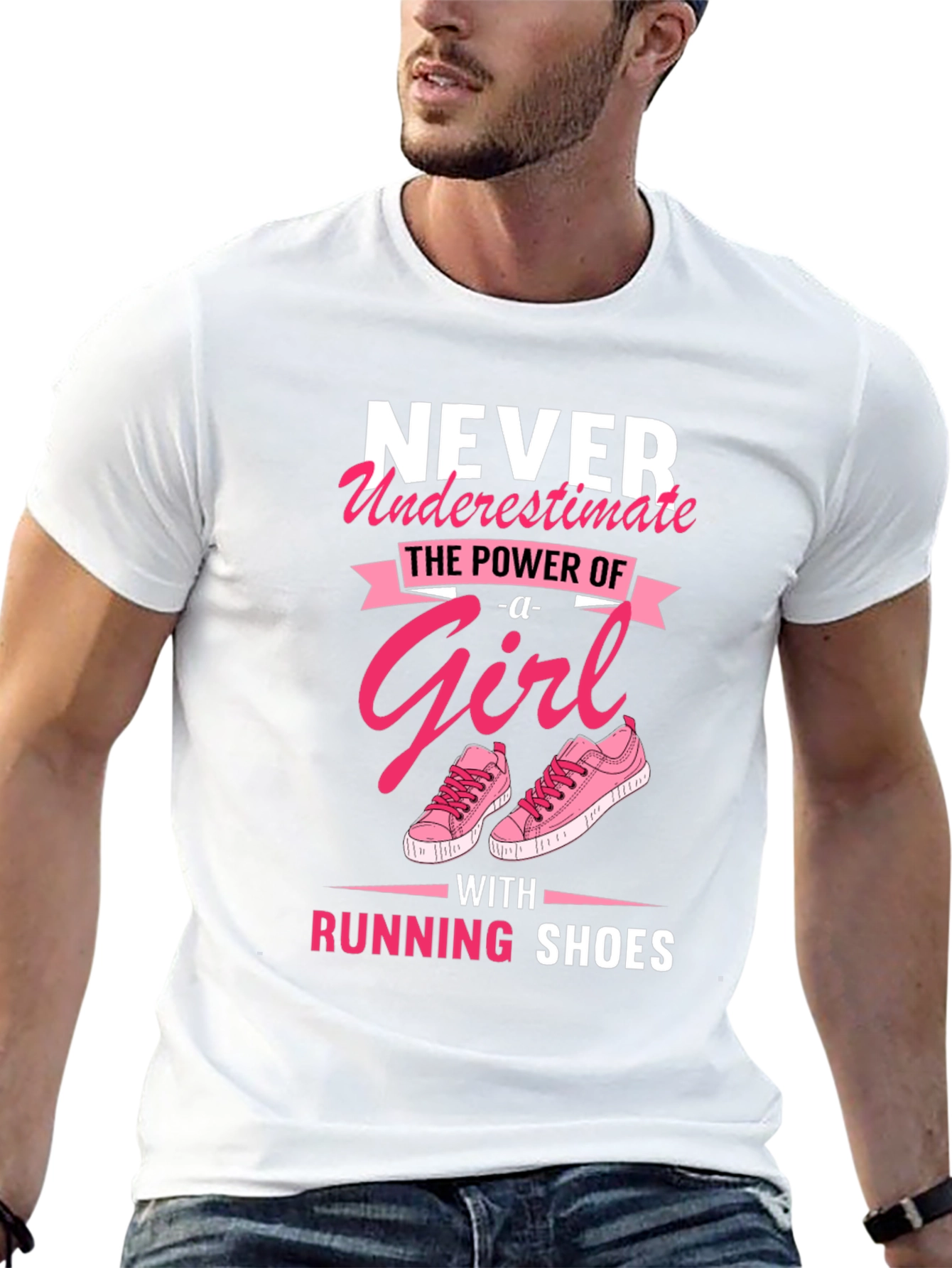 Never Underestimate Girl with Running Shoes T-Shirt