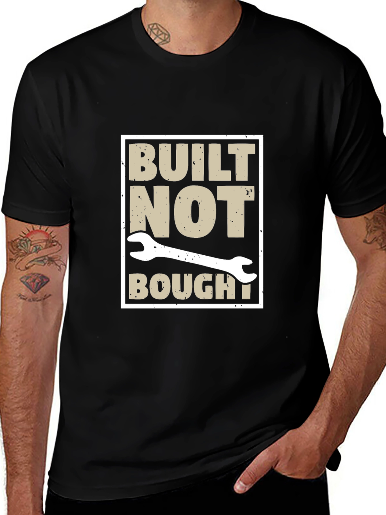 Built Not Bought Graphic Tee - DIY Mechanic Shirt