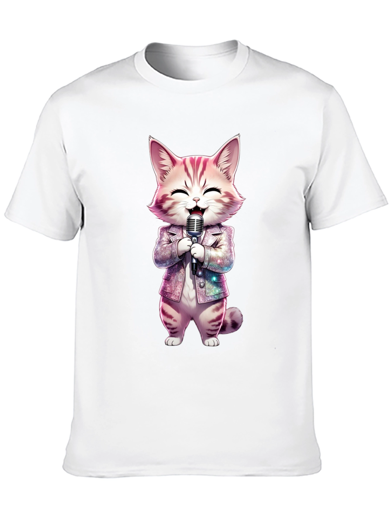 Singing Cat Graphic Tee - Funky Style