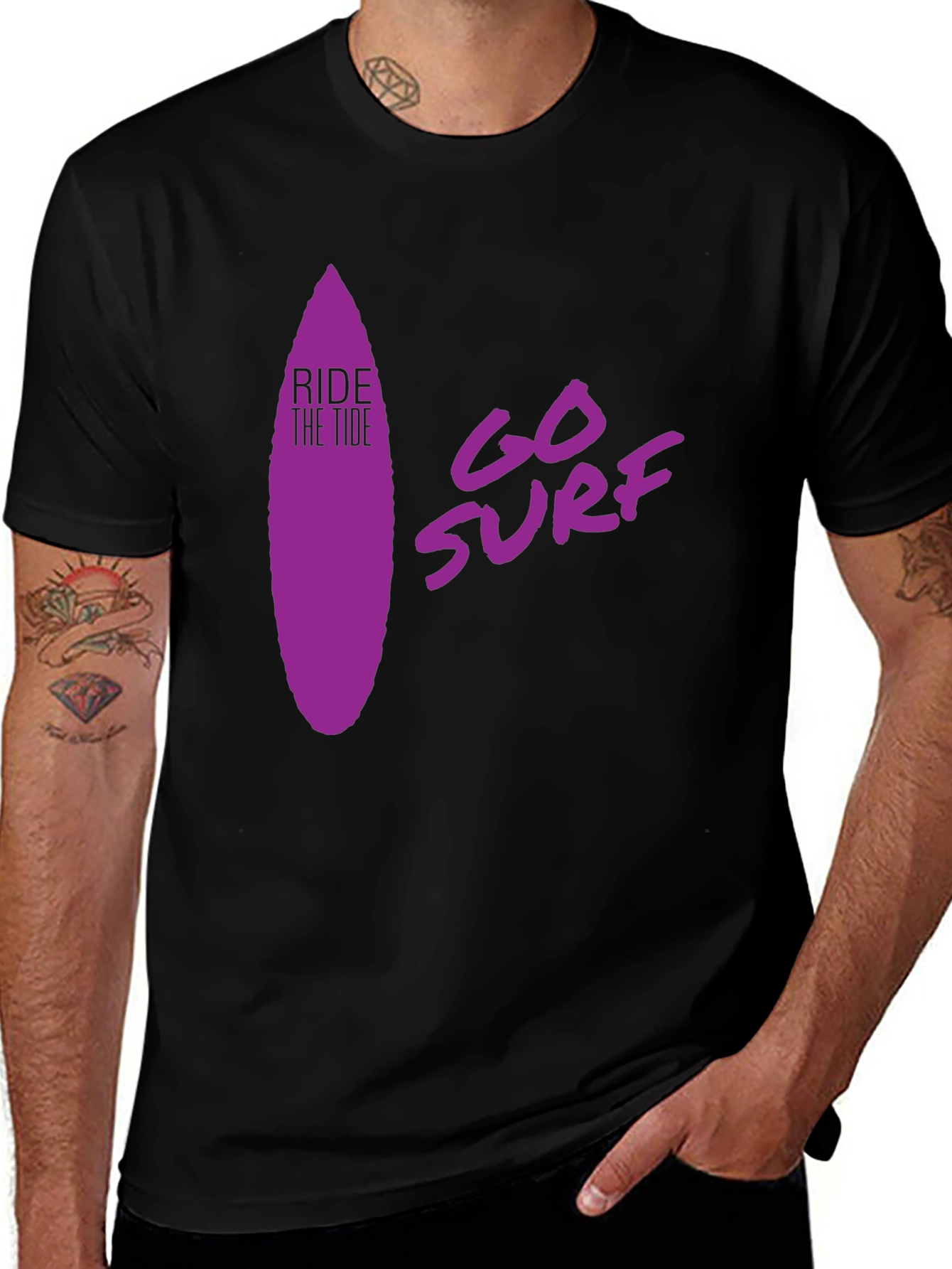Ride the Tide Surf T-Shirt - Black
