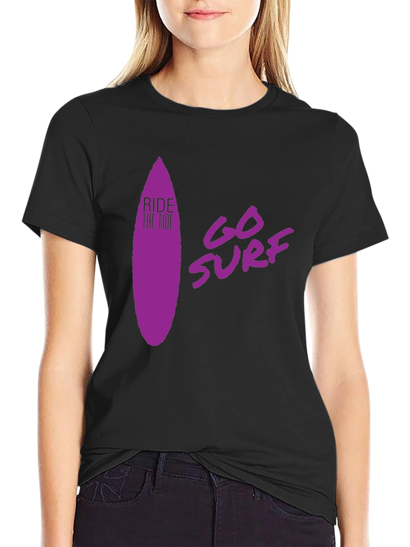 Ride the Tide Surf T-Shirt - Black