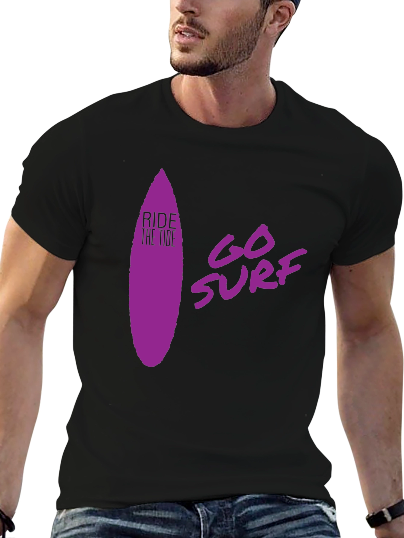 Ride the Tide Surf T-Shirt - Black