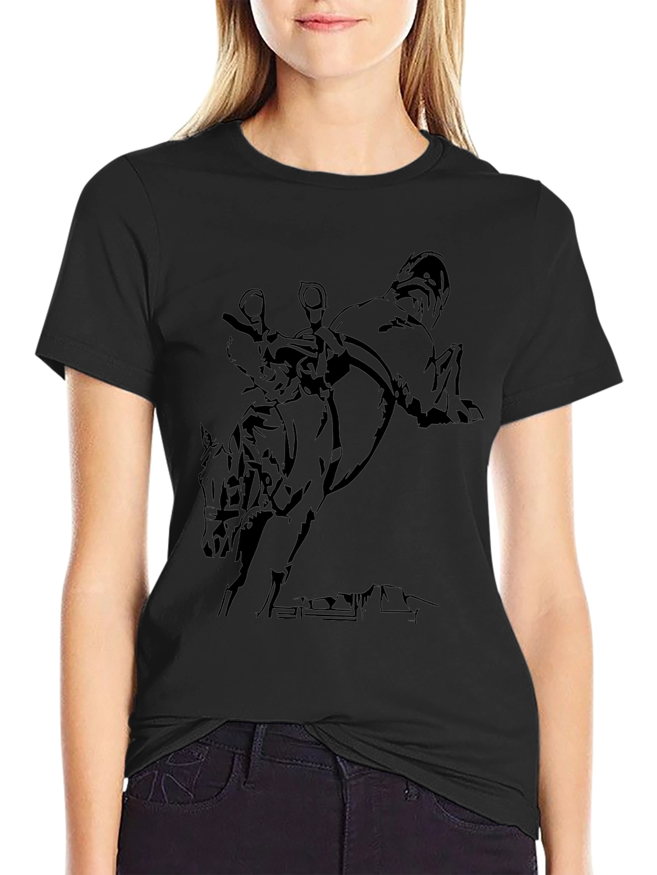 Equestrian Silhouette Black T-Shirt