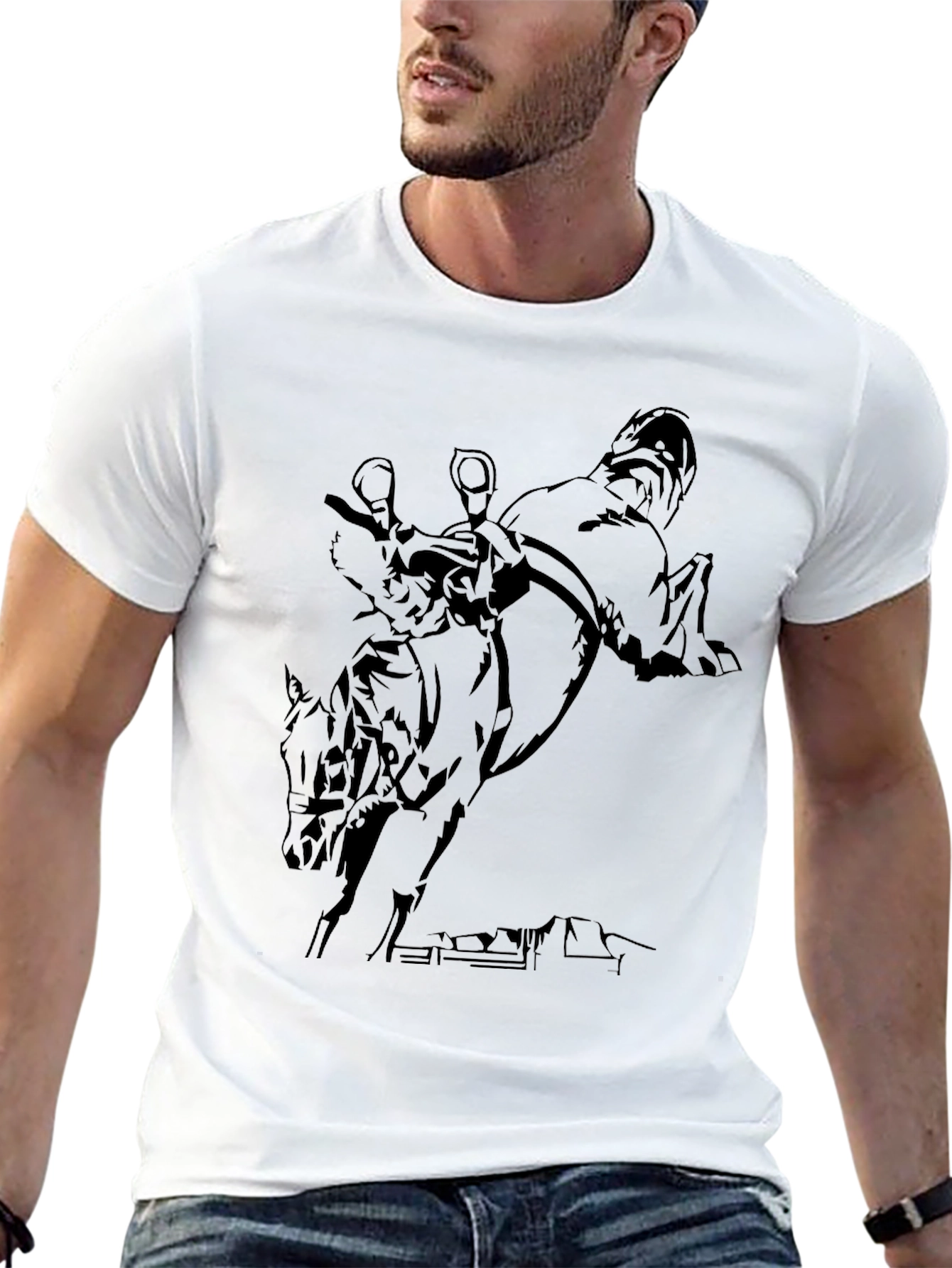 Equestrian Silhouette Black T-Shirt