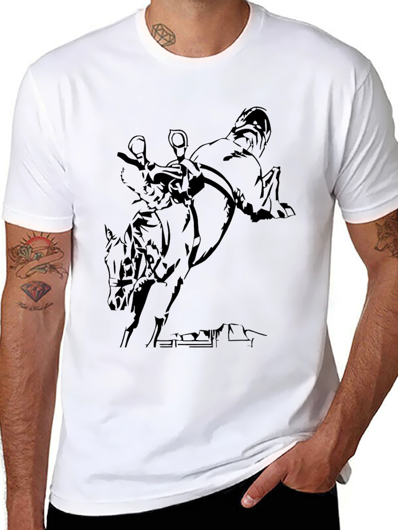 Equestrian Silhouette Black T-Shirt