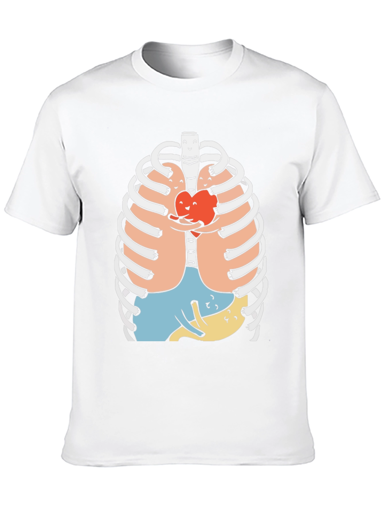 Heart Hug Rib Cage Graphic Tee - Black