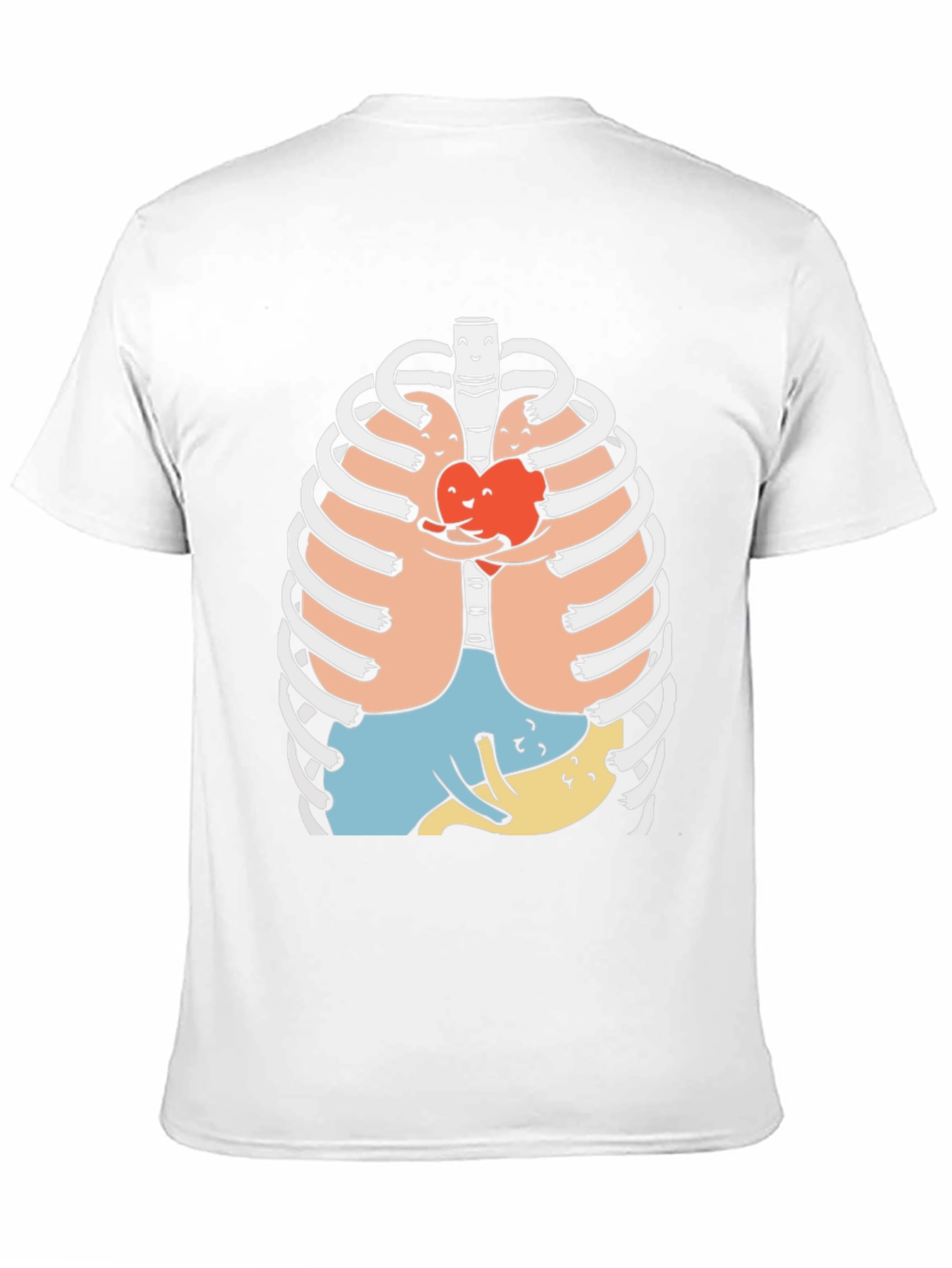 Heart Hug Rib Cage Graphic Tee - Black