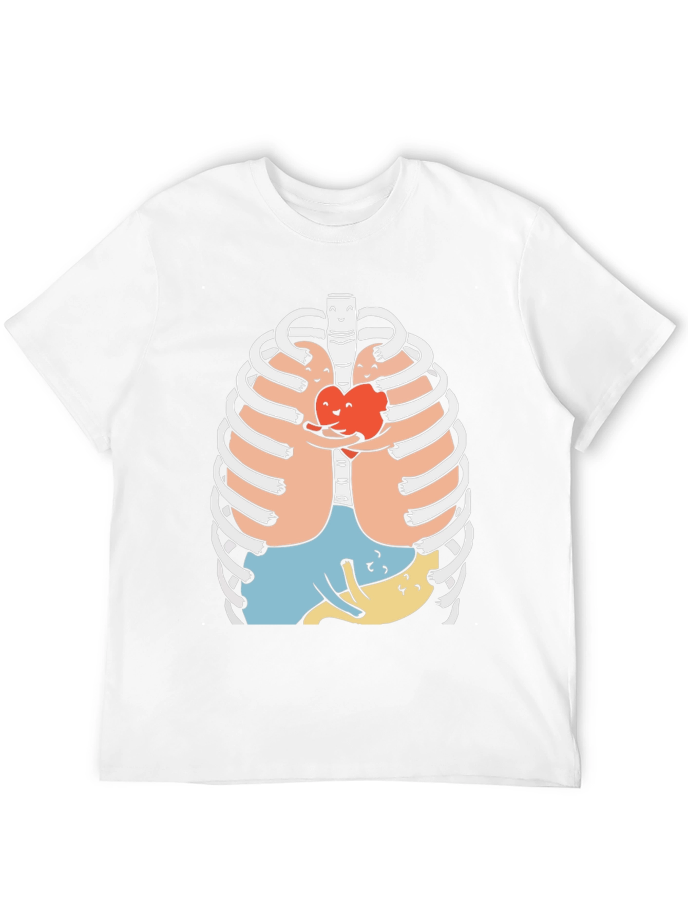 Heart Hug Rib Cage Graphic Tee - Black