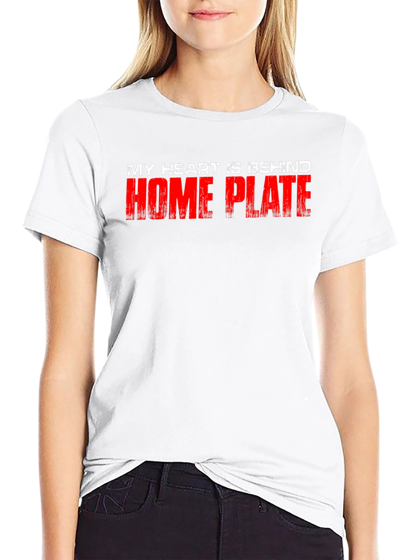 My Heart Is Behind Home Plate Black T-Shirt