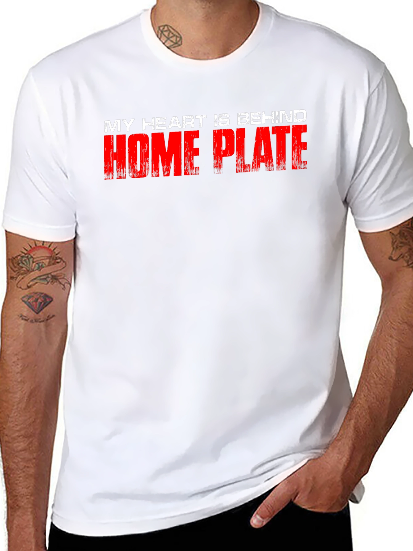 My Heart Is Behind Home Plate Black T-Shirt