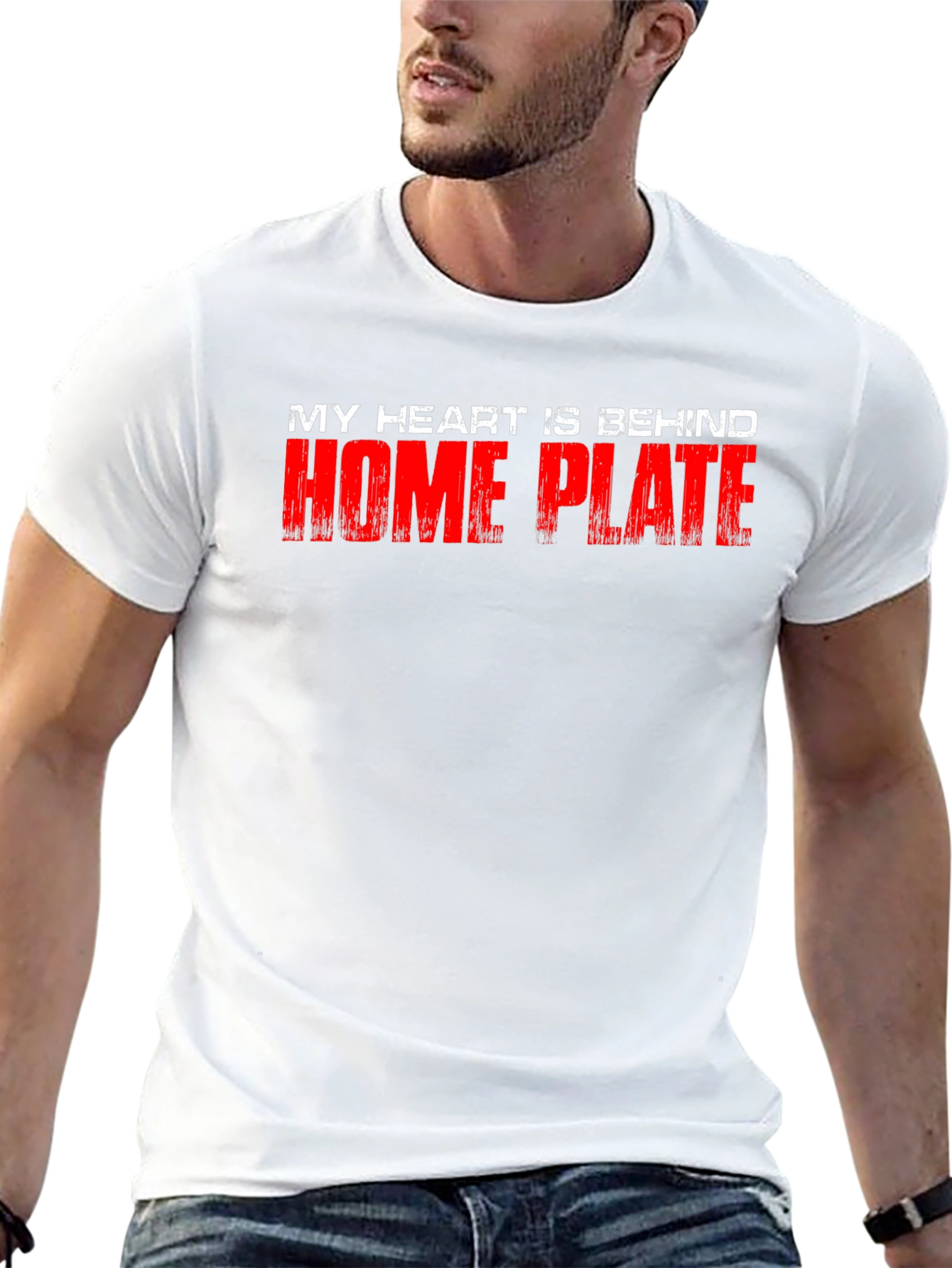 My Heart Is Behind Home Plate Black T-Shirt