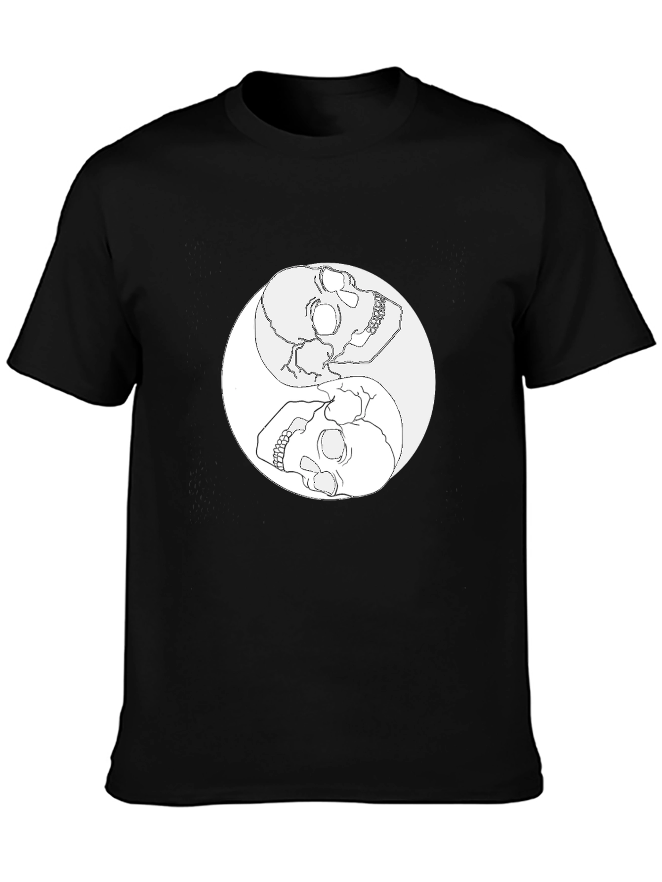 Yin Yang Skull Graphic Tee - Mens Black T-Shirt