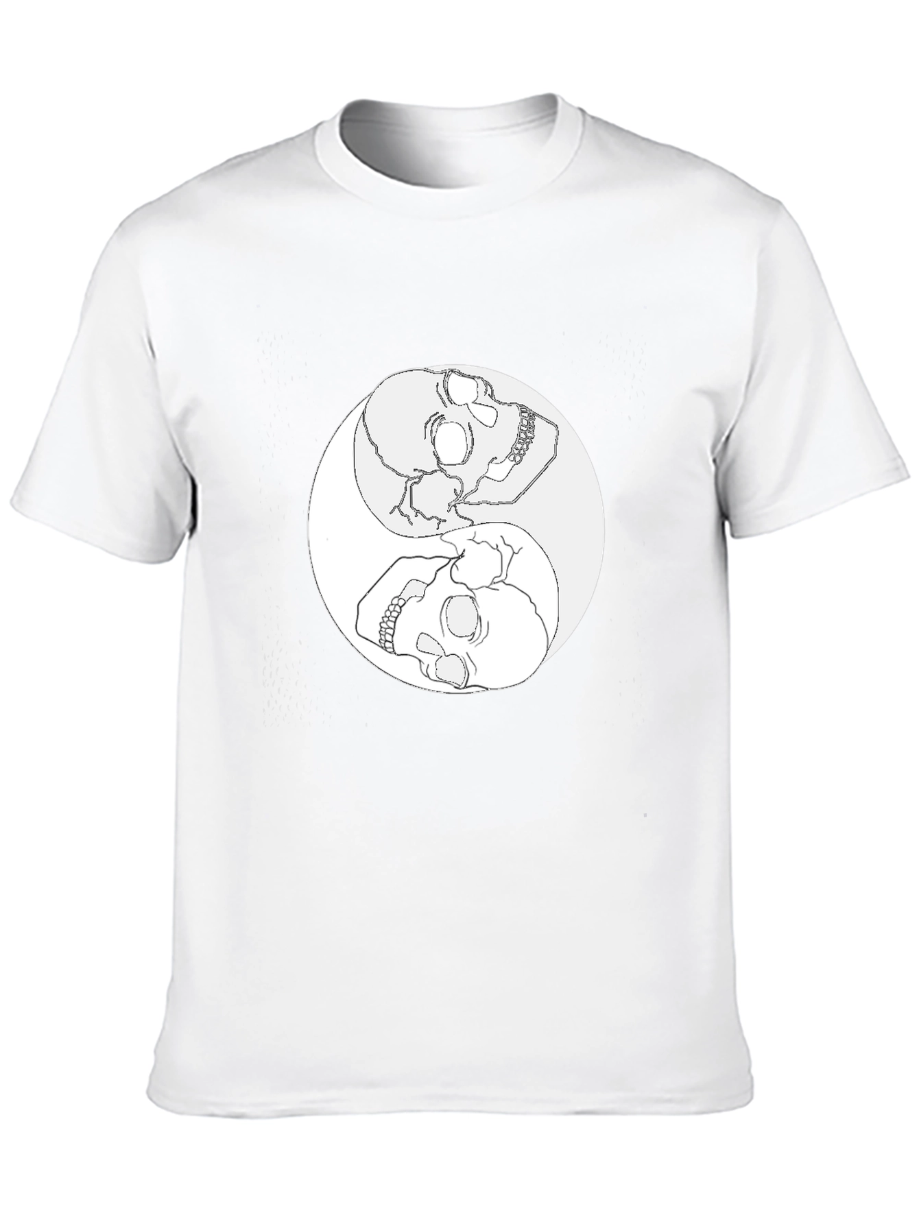 Yin Yang Skull Graphic Tee - Mens Black T-Shirt