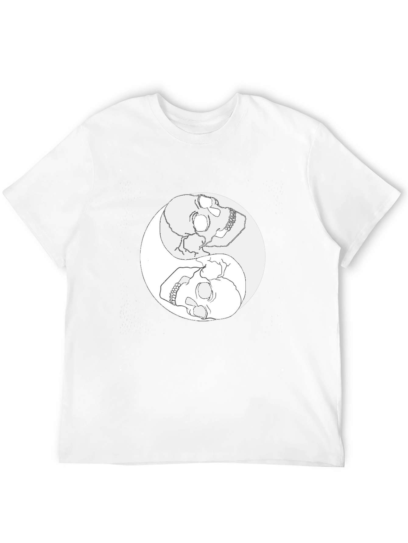 Yin Yang Skull Graphic Tee - Mens Black T-Shirt