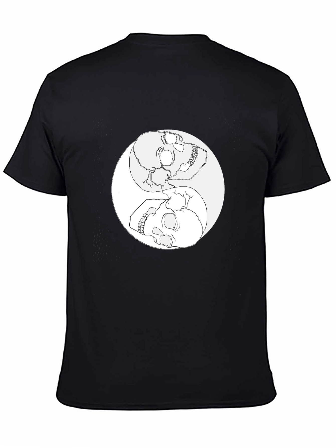 Yin Yang Skull Graphic Tee - Mens Black T-Shirt