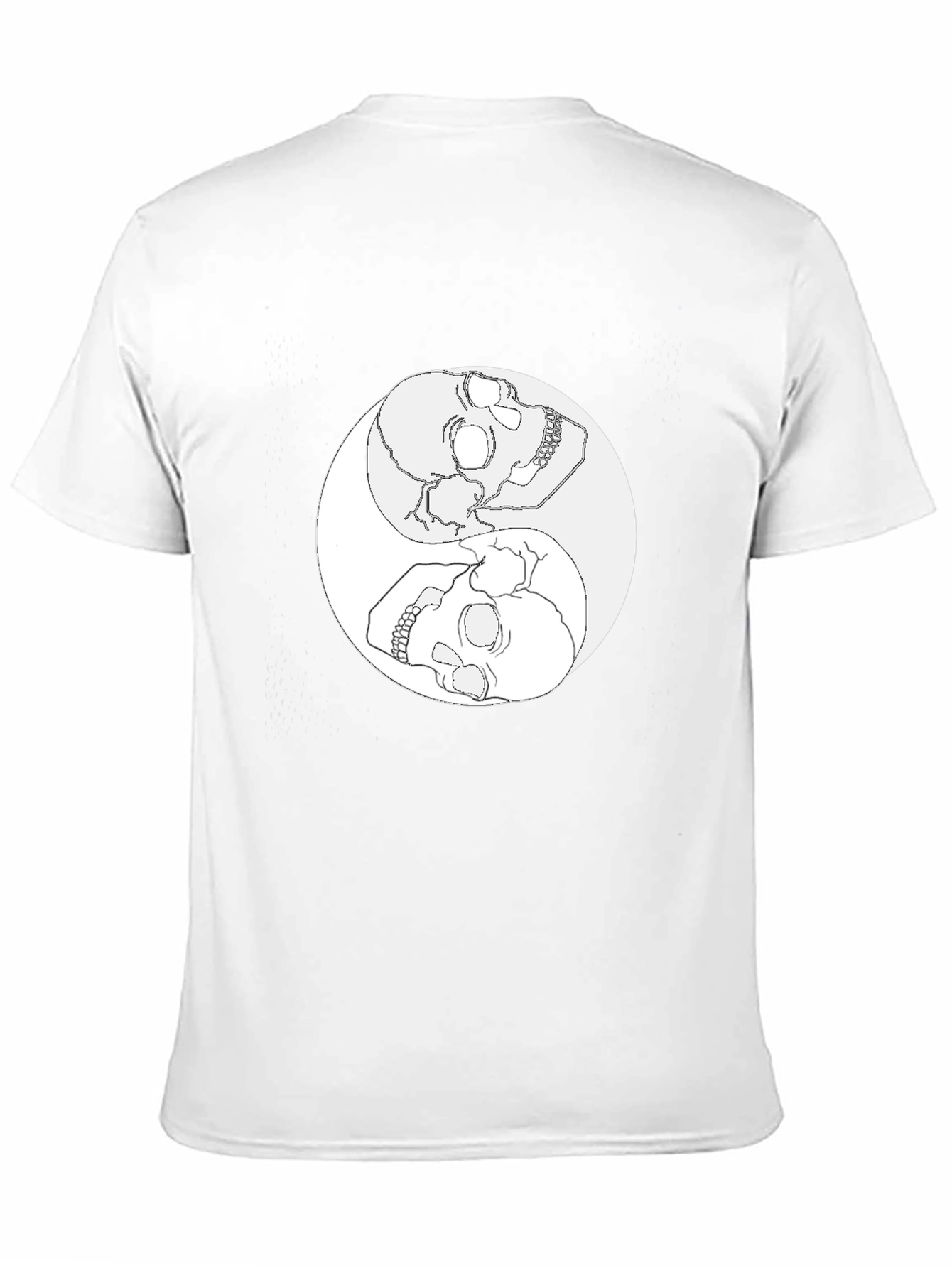 Yin Yang Skull Graphic Tee - Mens Black T-Shirt