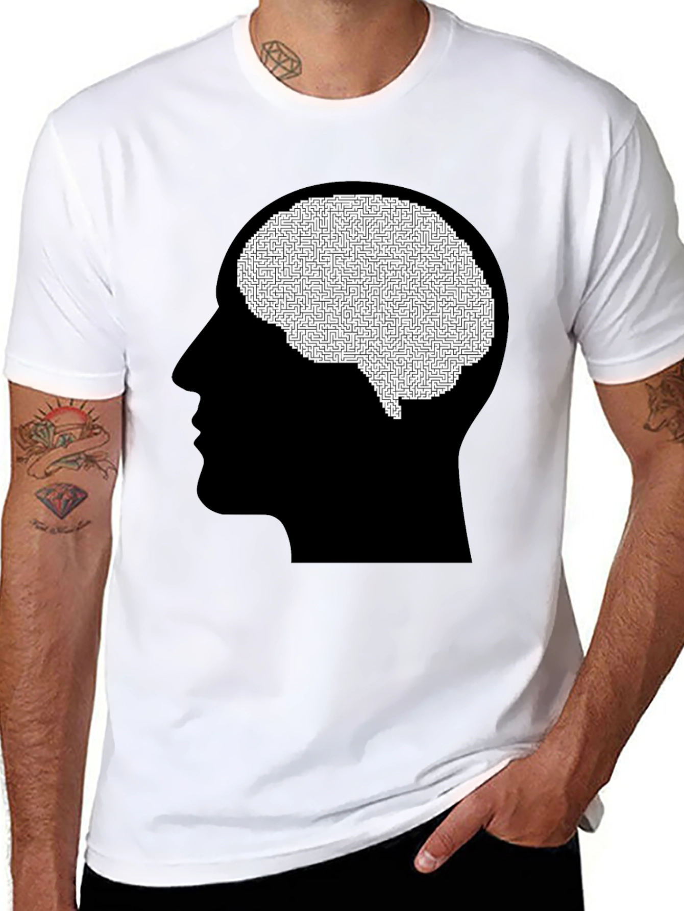 Maze Brain Graphic Tee - Black