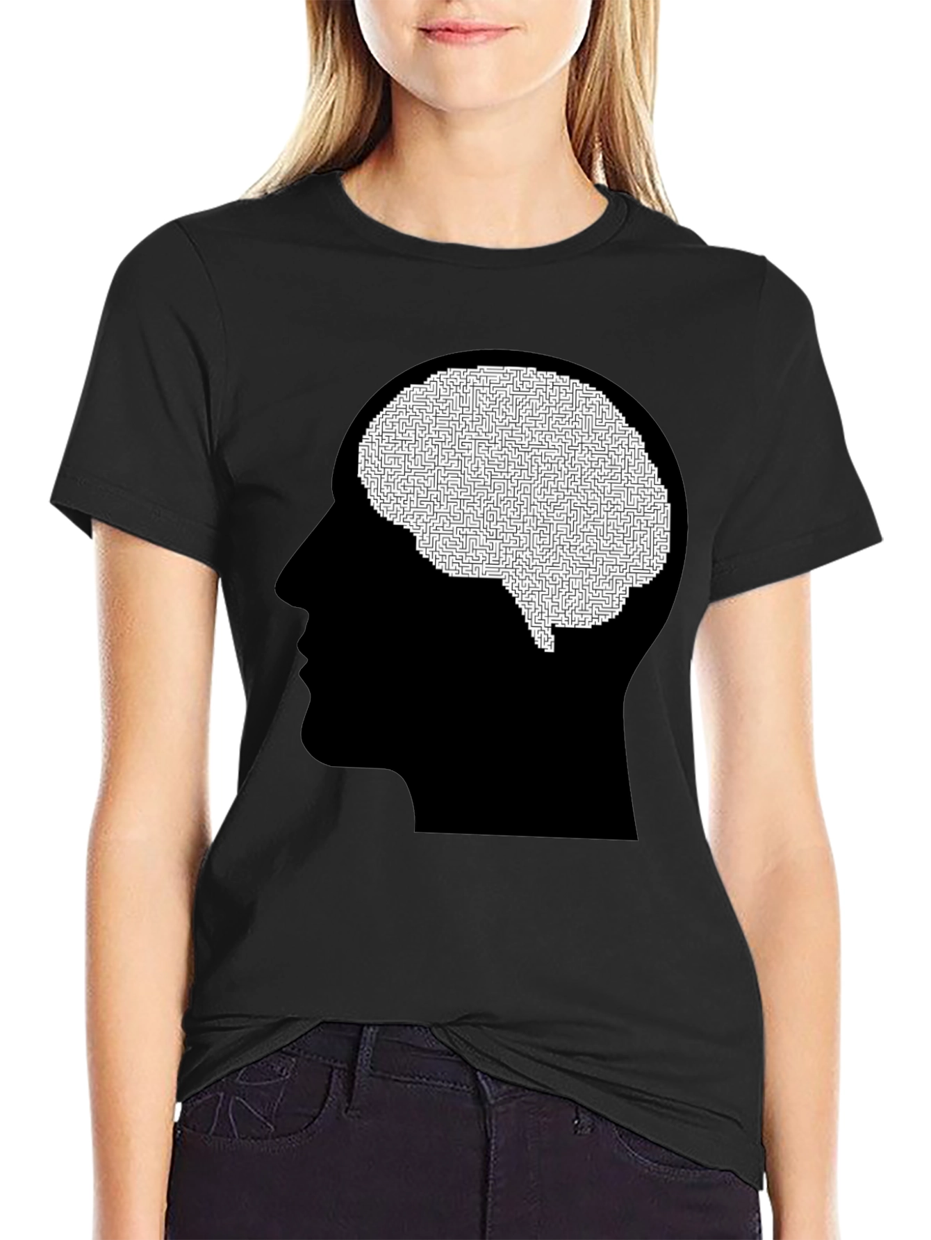 Maze Brain Graphic Tee - Black