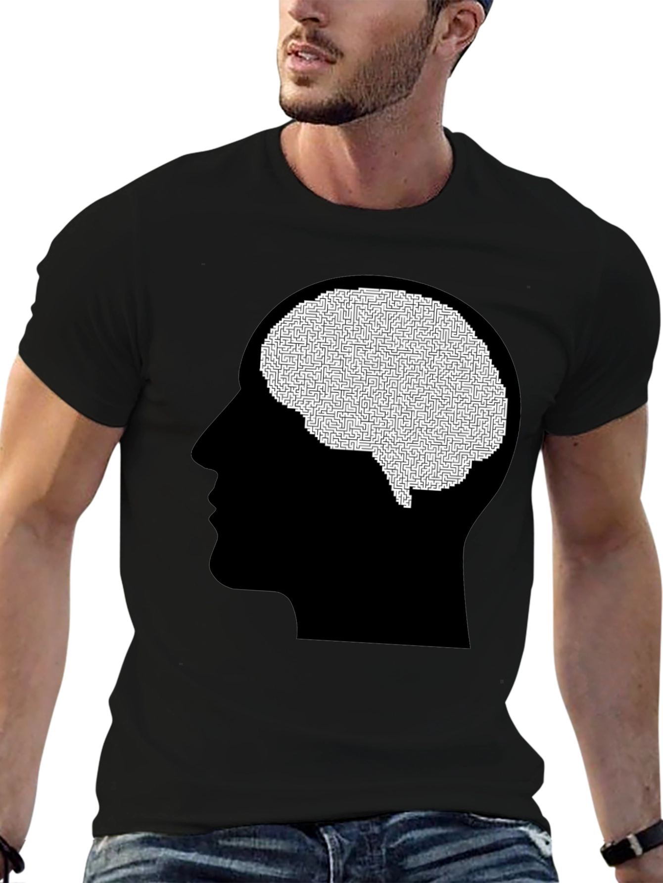 Maze Brain Graphic Tee - Black